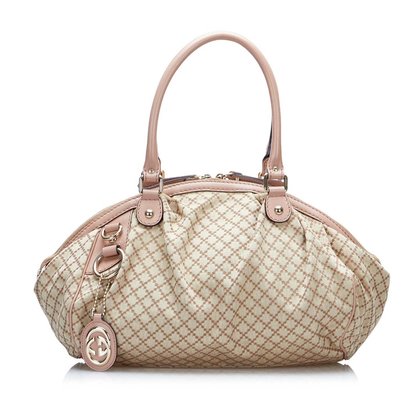 Gucci Diamante Sukey SHG-9mZVFa Canvas Brown Satchel Bag