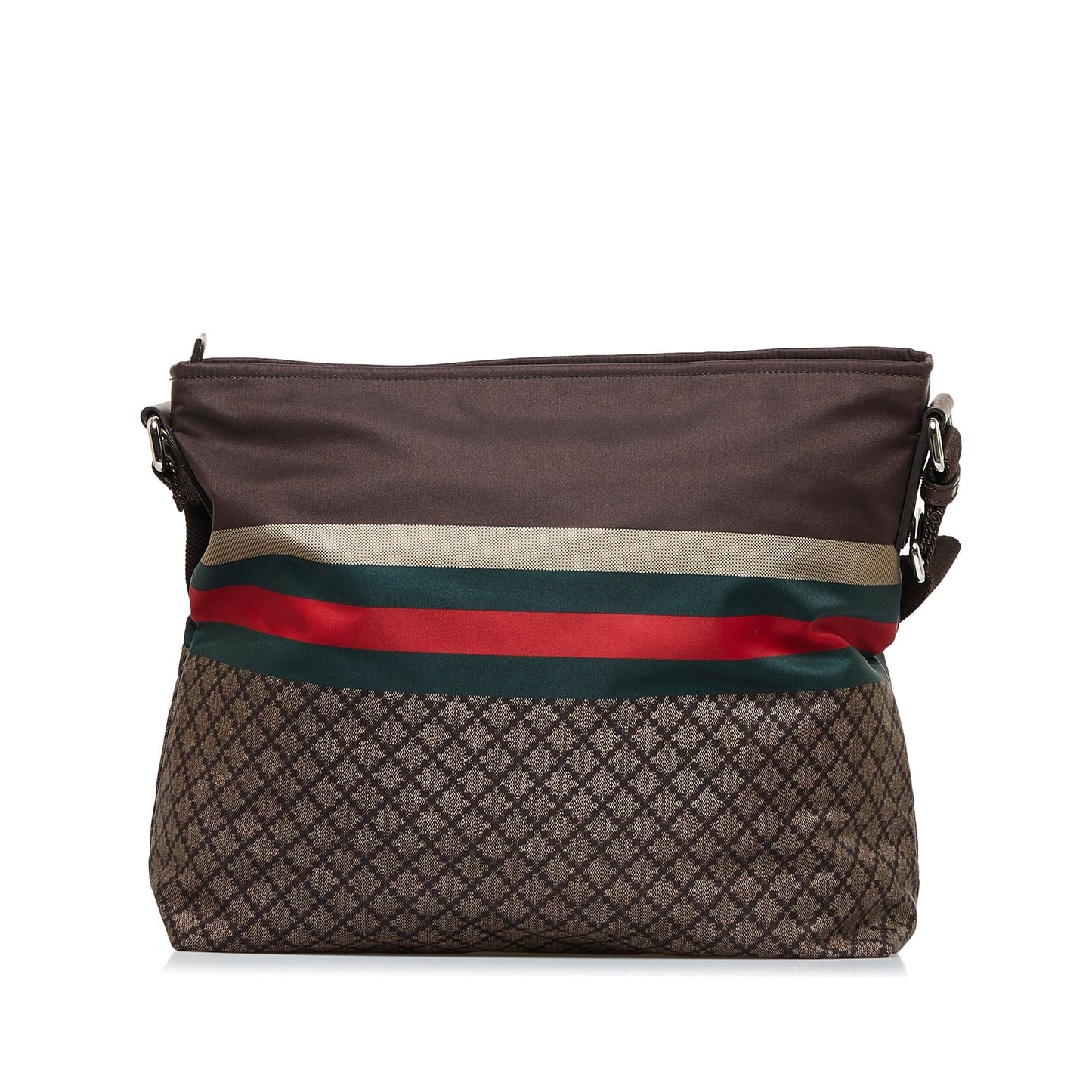 Gucci Diamante Web SHG-RrkAD5 Nylon Brown Crossbody Bag