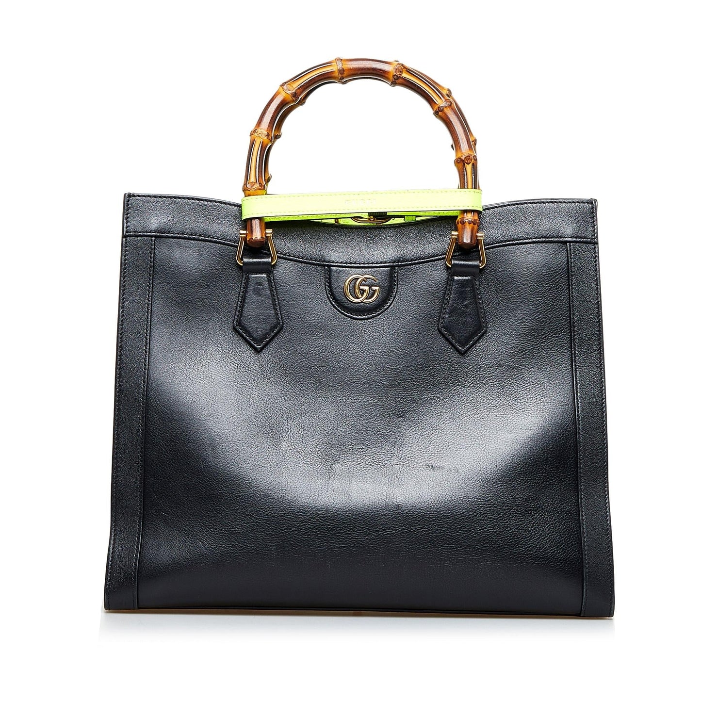 Gucci Diana Bamboo SHG-qycYJp Calf Black Satchel Bag