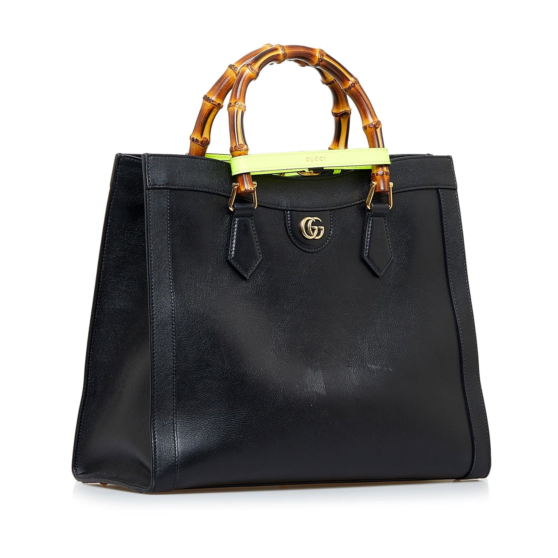 Gucci Diana Bamboo SHG-qycYJp Calf Black Satchel Bag
