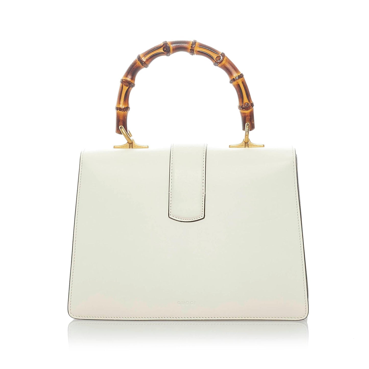 Gucci Dionysus Bamboo SHG Leather Calf White Top Handle Satchel Bag