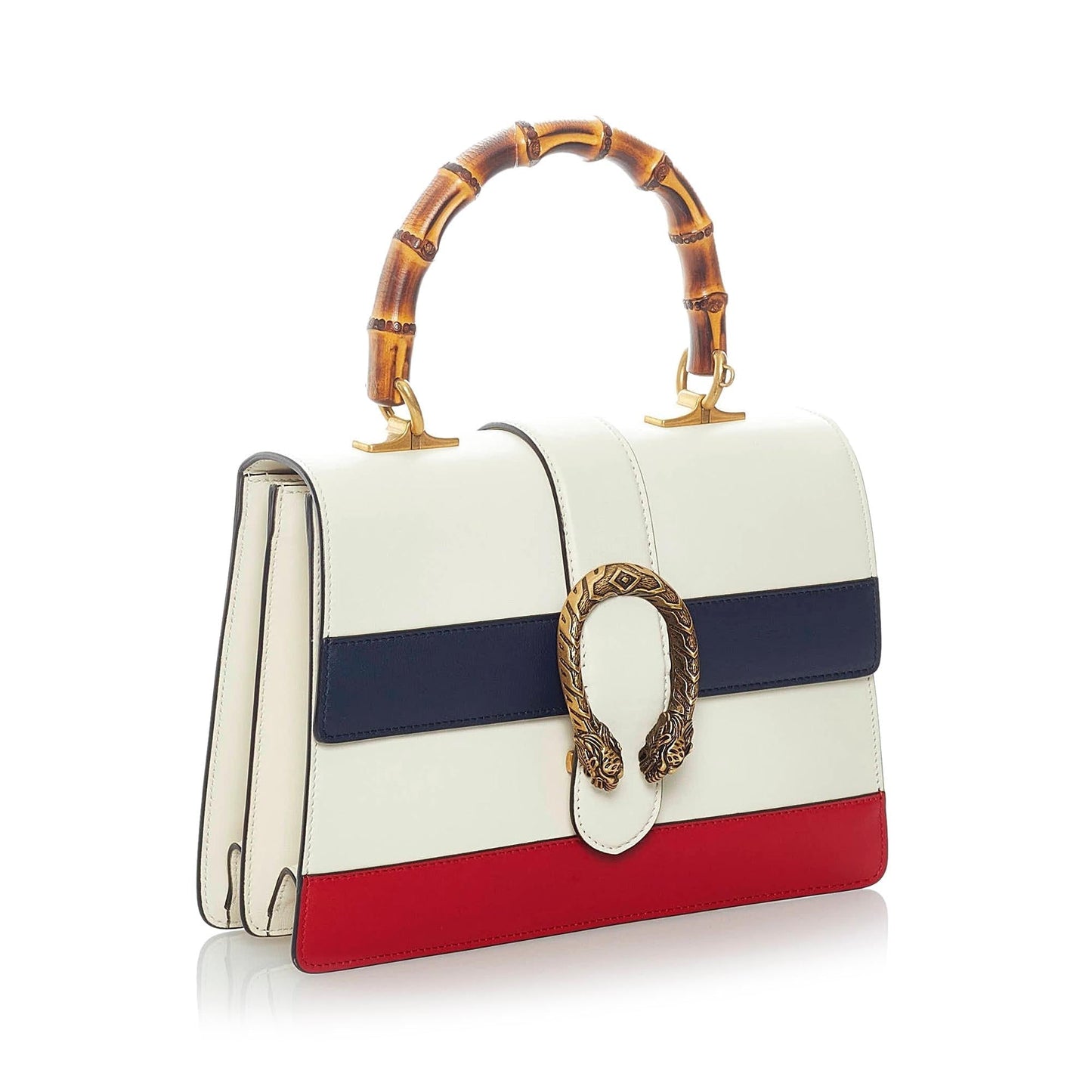 Gucci Dionysus Bamboo SHG Leather Calf White Top Handle Satchel Bag