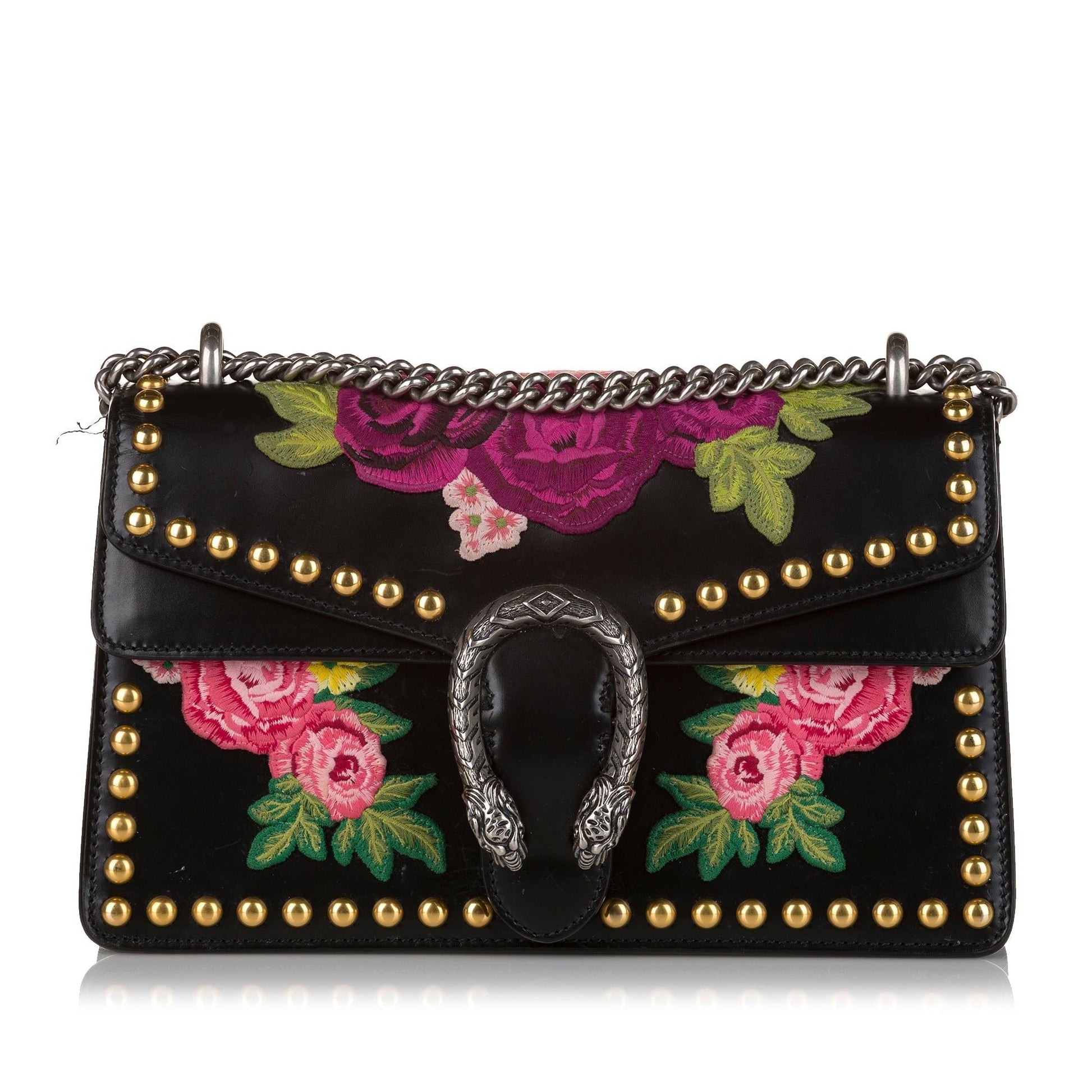 Gucci Dionysus Embroidered Studded SHG Calf Black Shoulder Bag Bag Shg