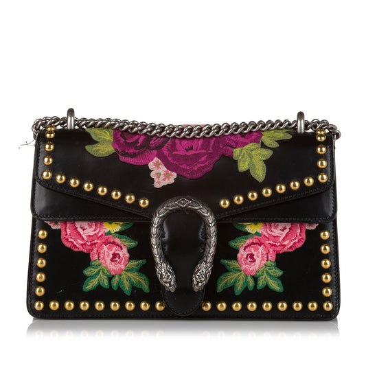 Gucci Dionysus Embroidered Studded SHG Calf Black Shoulder Bag Bag Shg