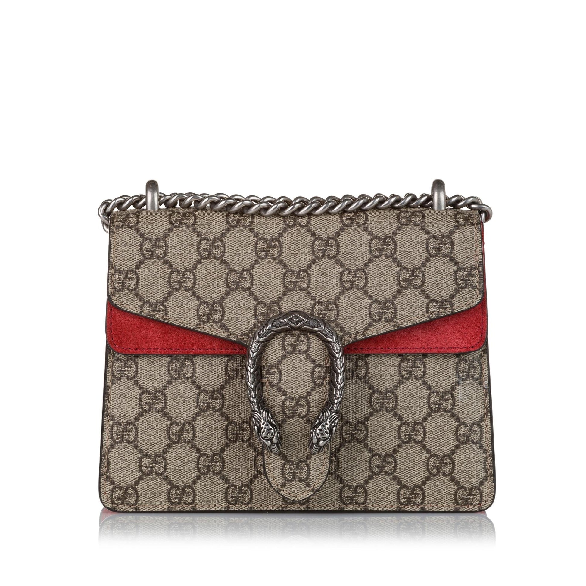Gucci Dionysus GG Supreme SHG Canvas Brown Red Crossbody Bag