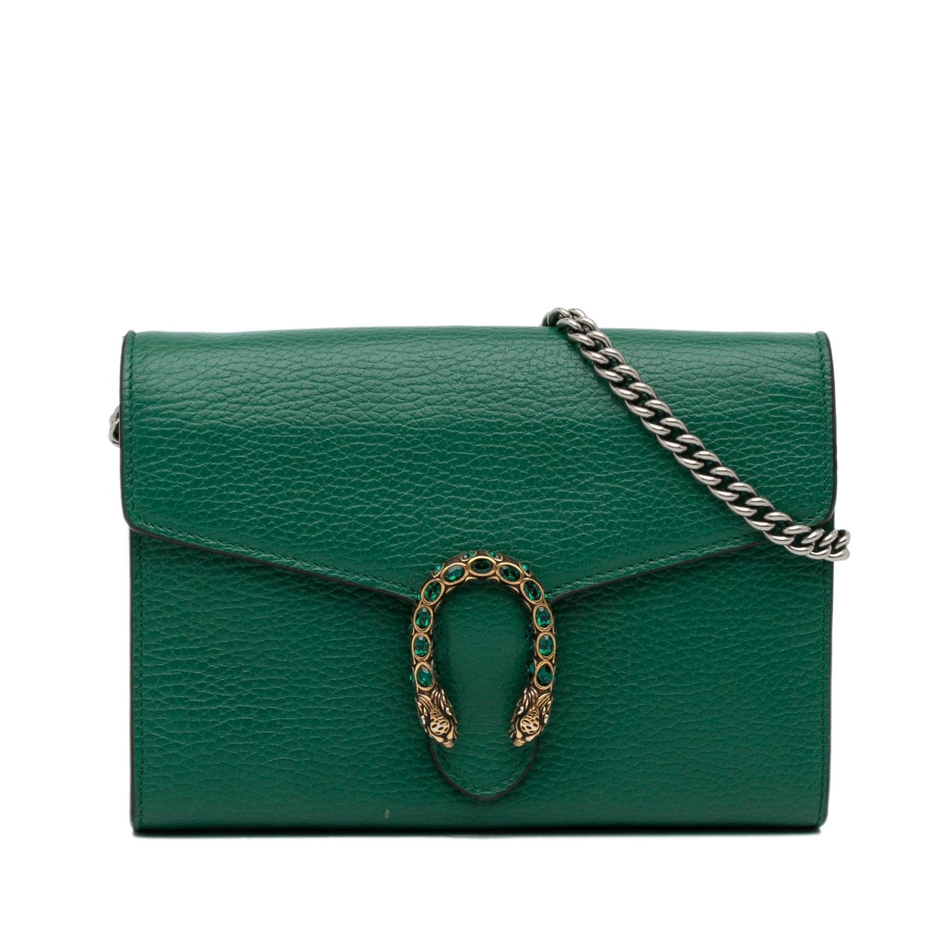Gucci Dionysus Wallet On SHG-Y4c51f Calf Green Chain Crossbody Bag