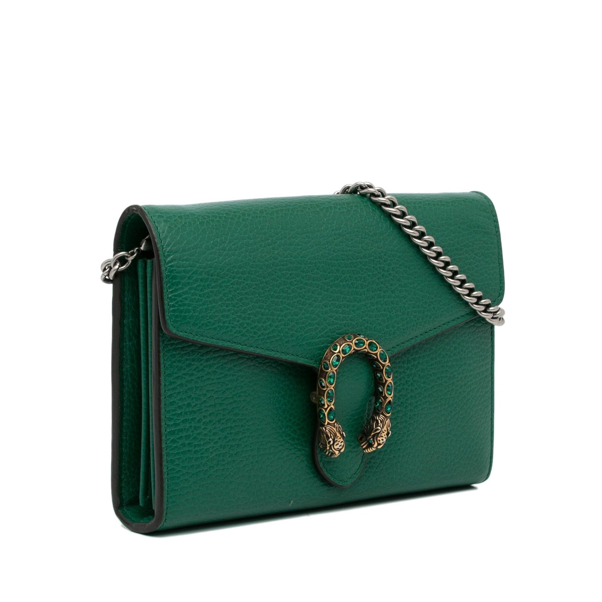 Gucci Dionysus Wallet On SHG-Y4c51f Calf Green Chain Crossbody Bag