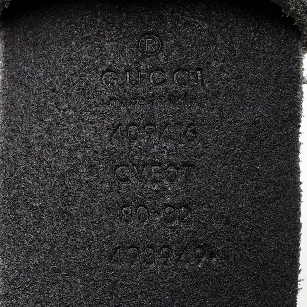 Gucci Distressed GG Marmont Belt - Leather Black Accessory