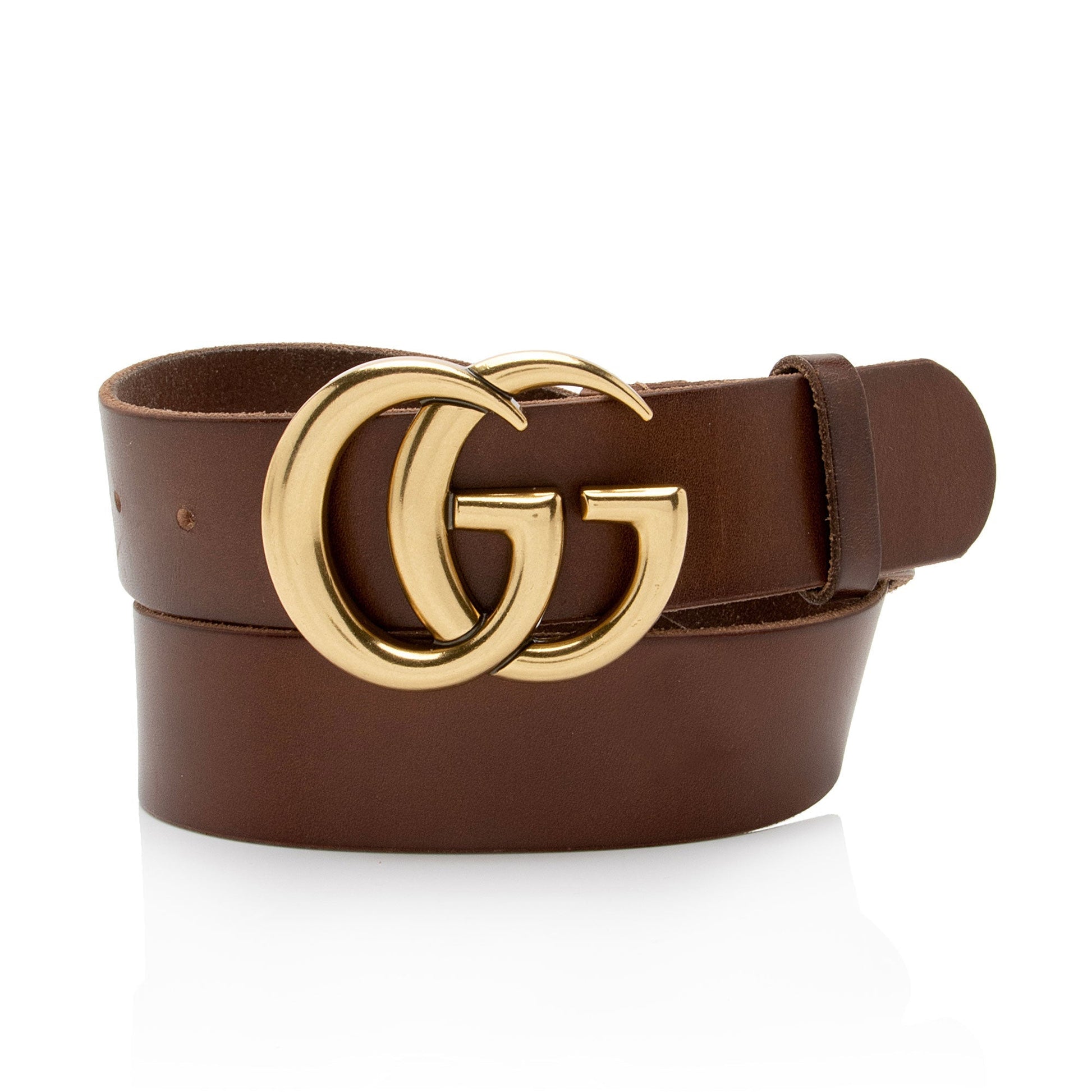 Gucci Distressed GG Marmont Belt - Leather Brown Accessory Shf Rs9Llf