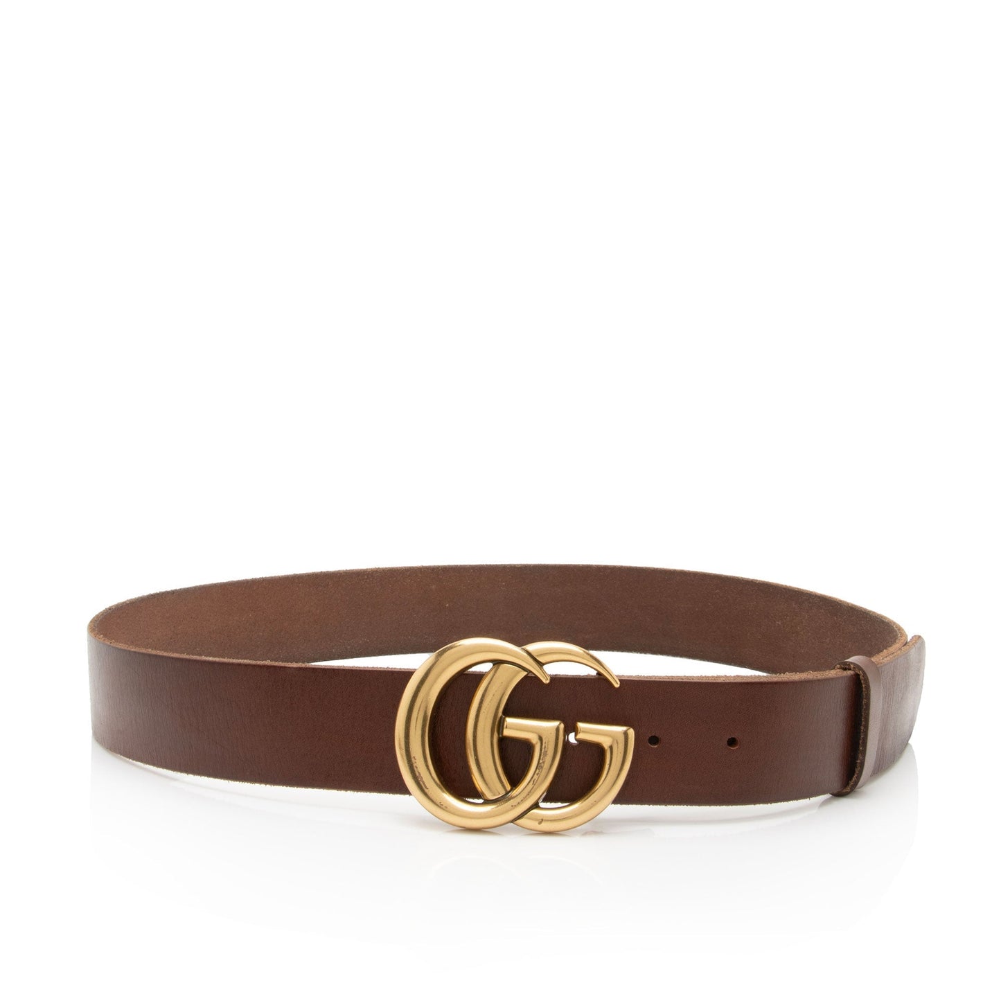 Gucci Distressed GG Marmont Belt - Leather Brown Accessory