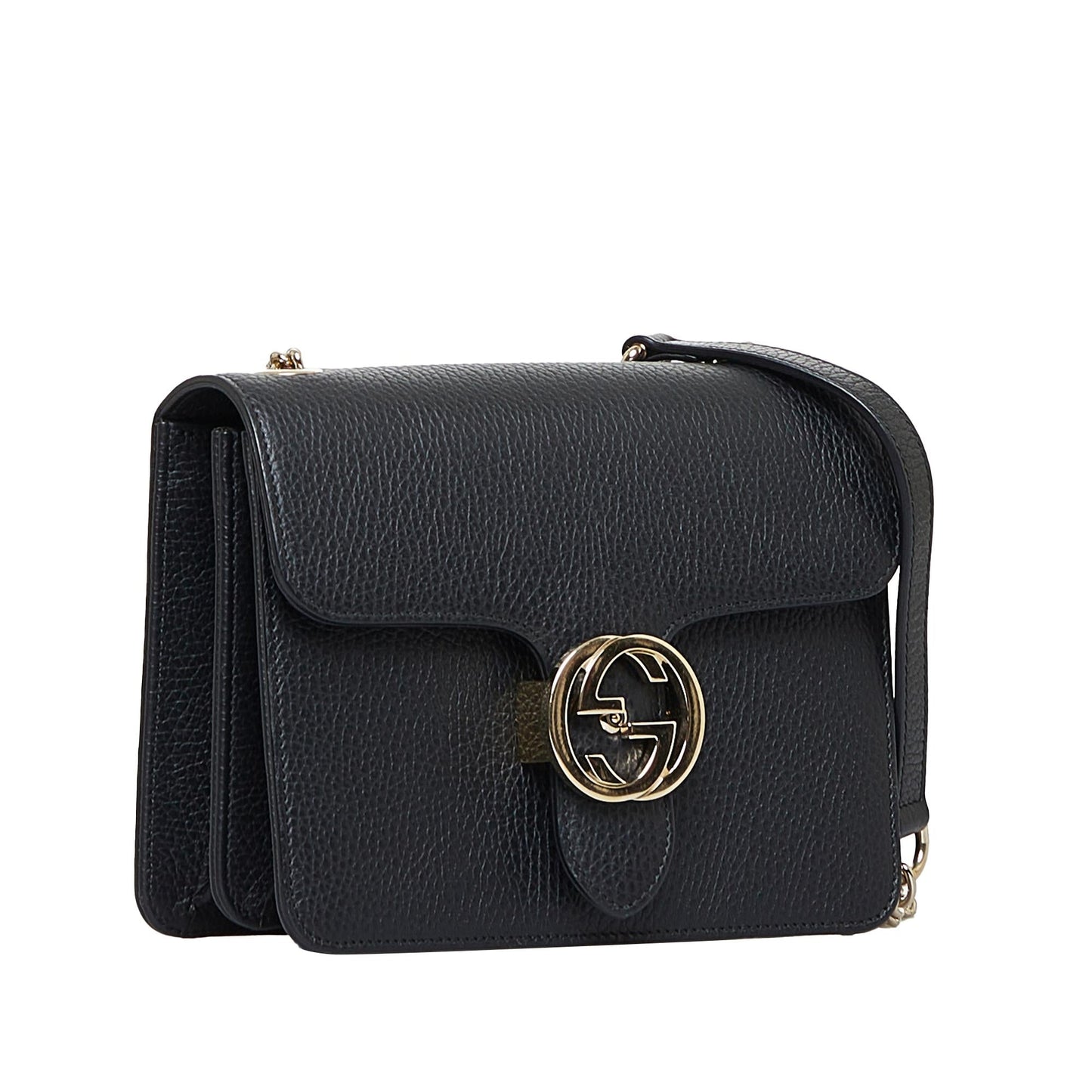 Gucci Dollar Interlocking G SHG-WefOJS Calf Black Crossbody Bag