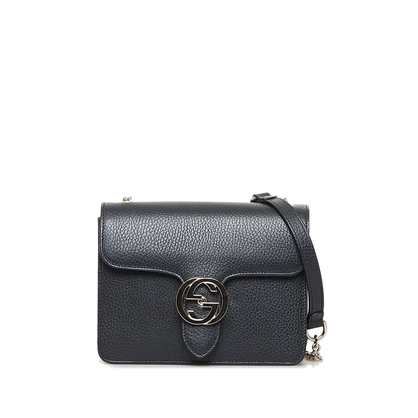 Gucci Dollar Interlocking G SHG-av4X4R Calf Black Crossbody Bag