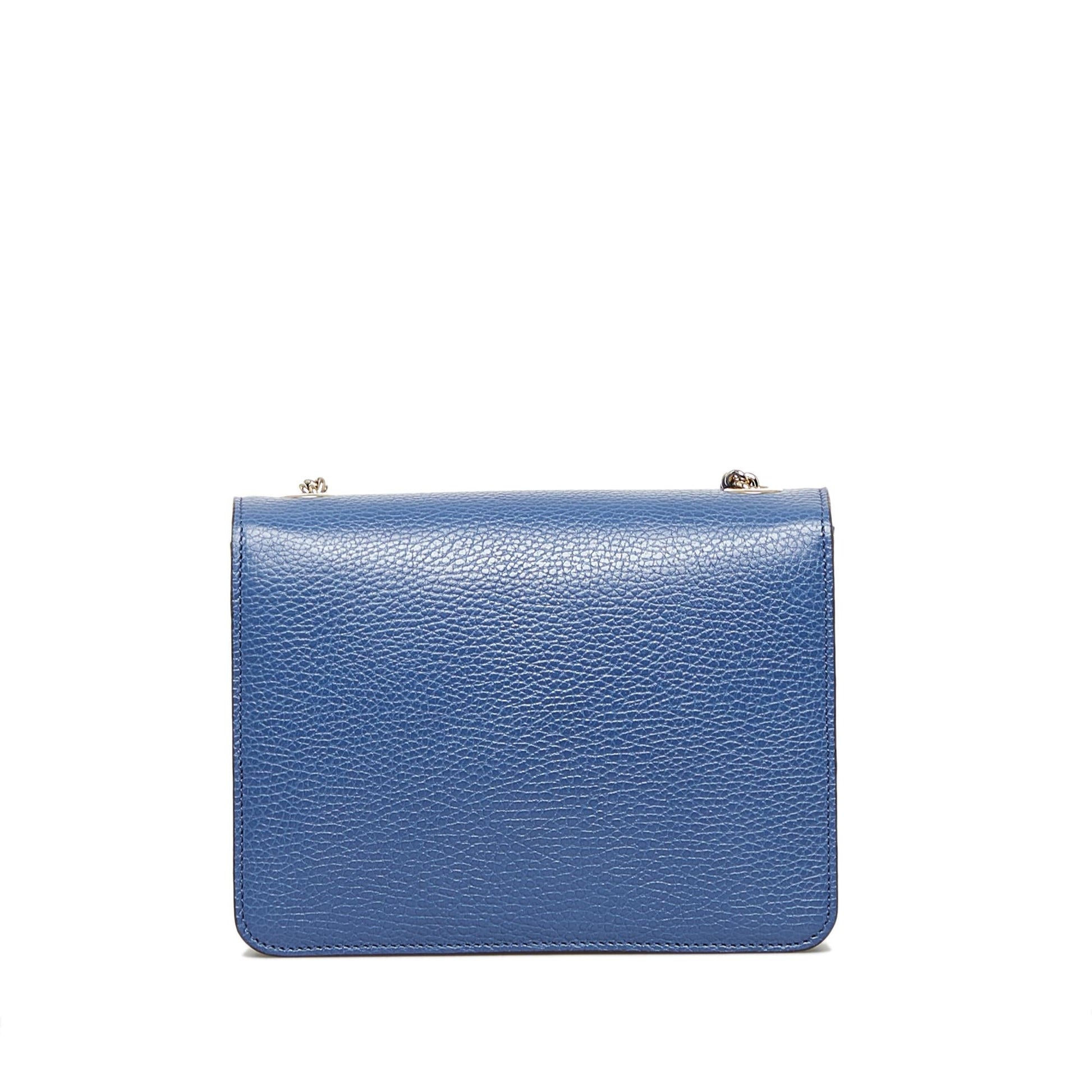 Gucci Dollar Interlocking G SHG-v17dFN Calf Blue Crossbody Bag