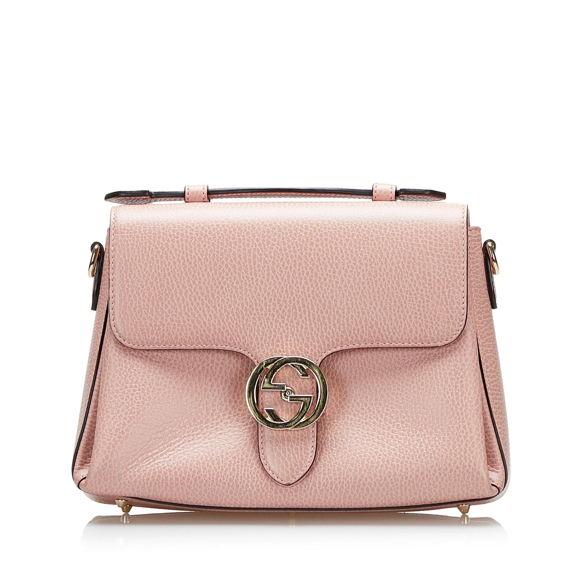 Gucci Dollar Interlocking G SHG-qAUwum Calf Pink Satchel Bag