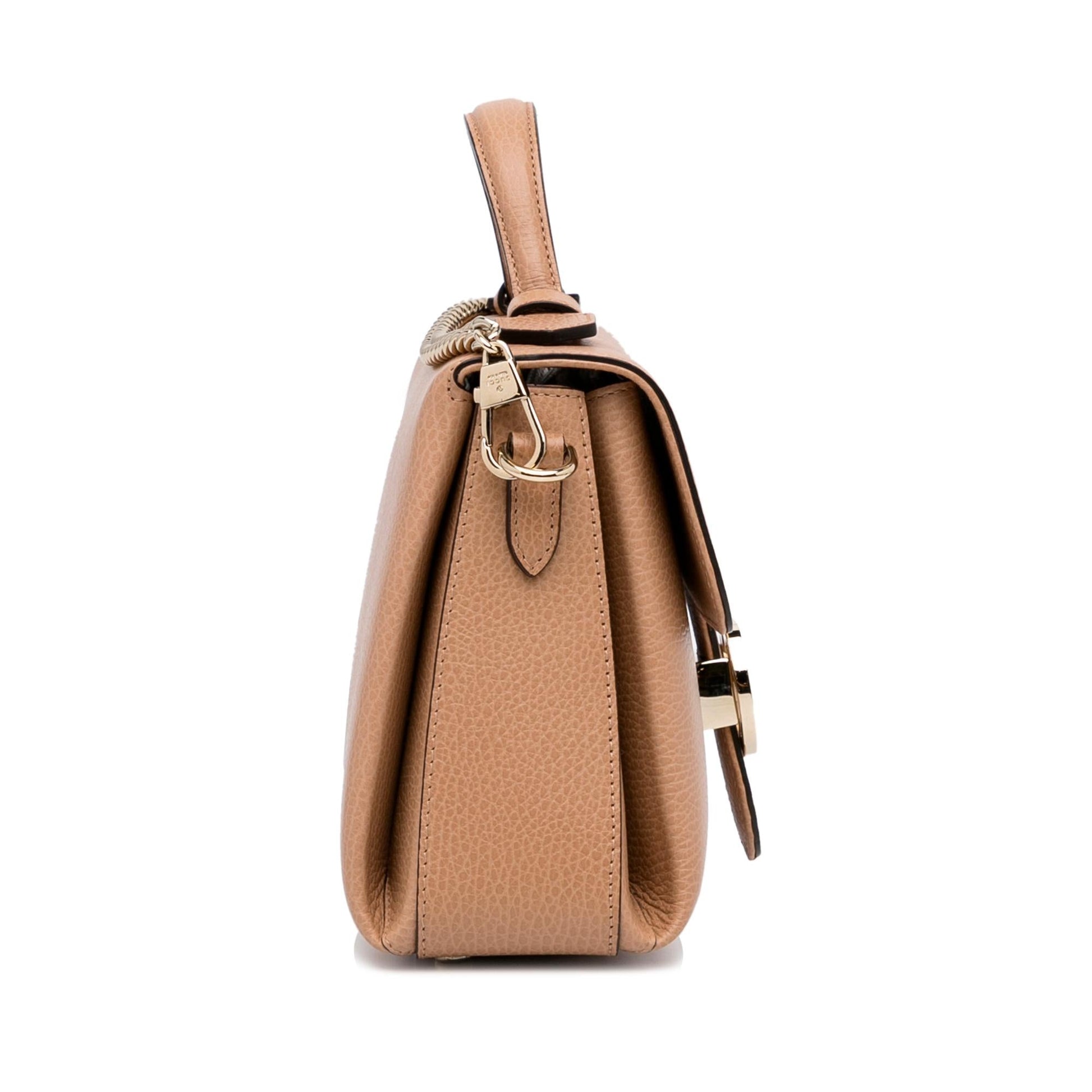 Gucci Dollar Interlocking G SHG-DcmVxL Calf Brown Satchel Bag