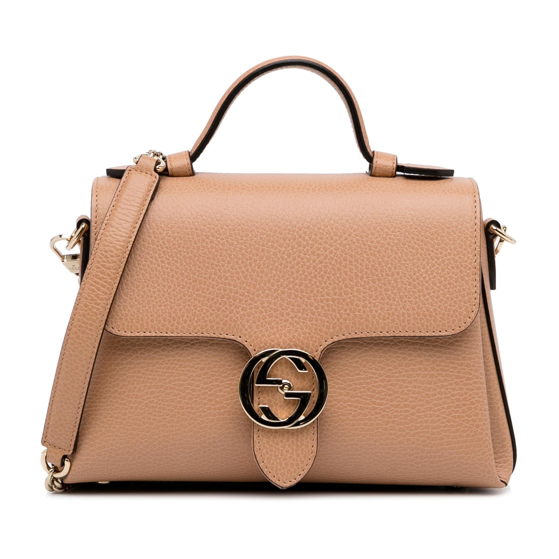 Gucci Dollar Interlocking G SHG-DcmVxL Calf Brown Satchel Bag