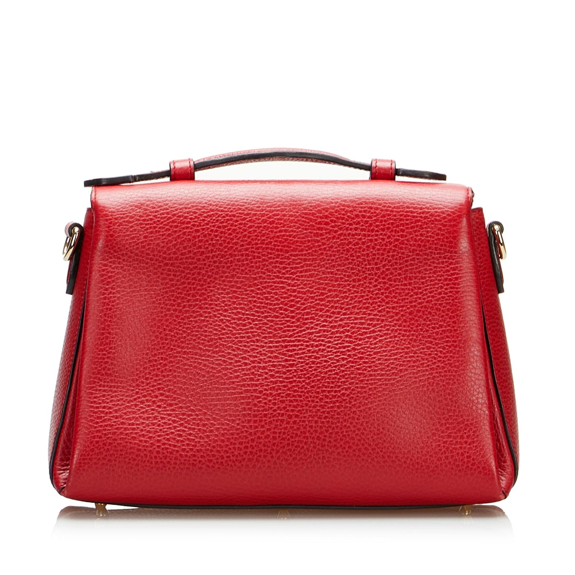 Gucci Dollar Interlocking G SHG-HXo6Cm Calf Red Satchel Bag