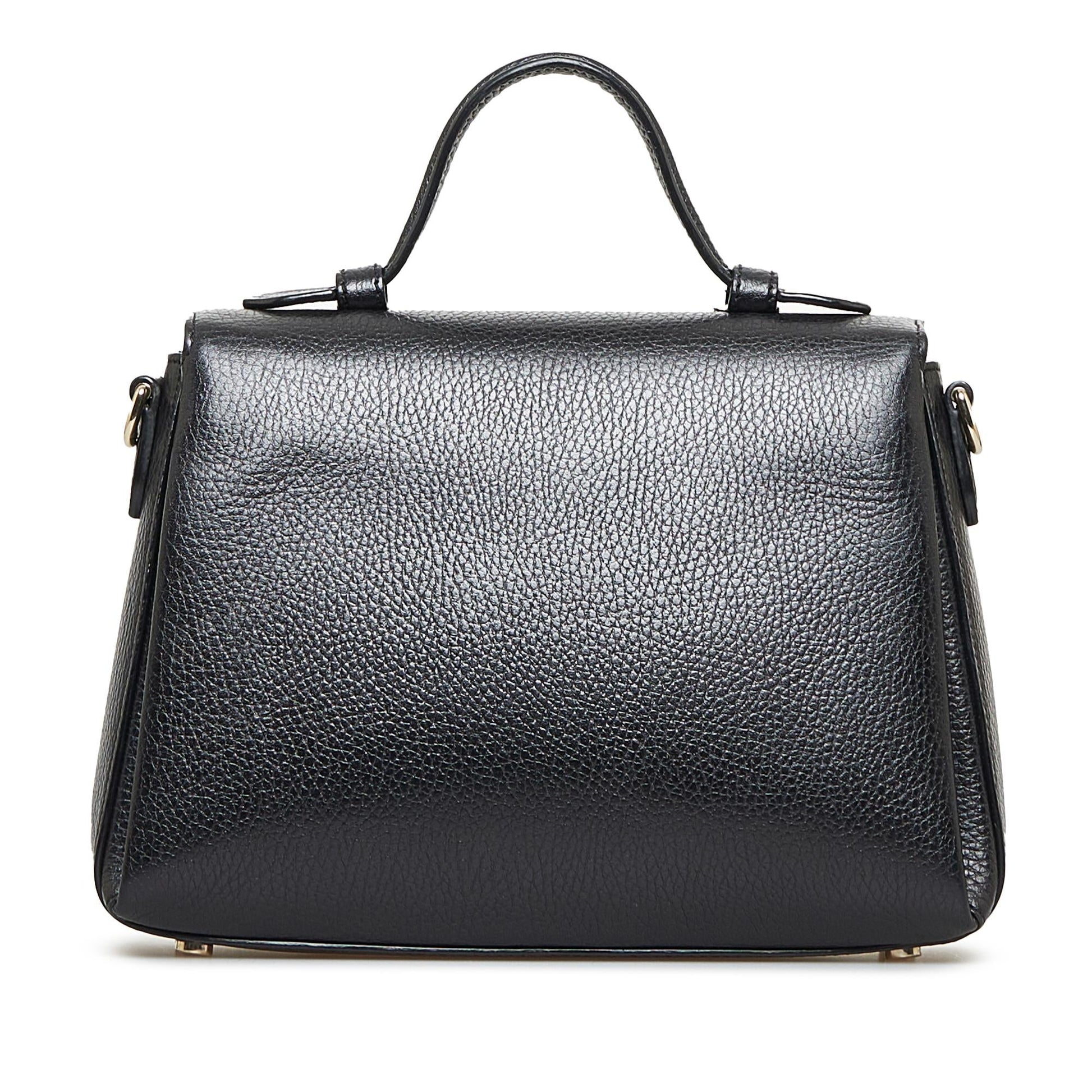 Gucci Dollar Interlocking G SHG-w5lLM6 Calf Black Satchel Bag