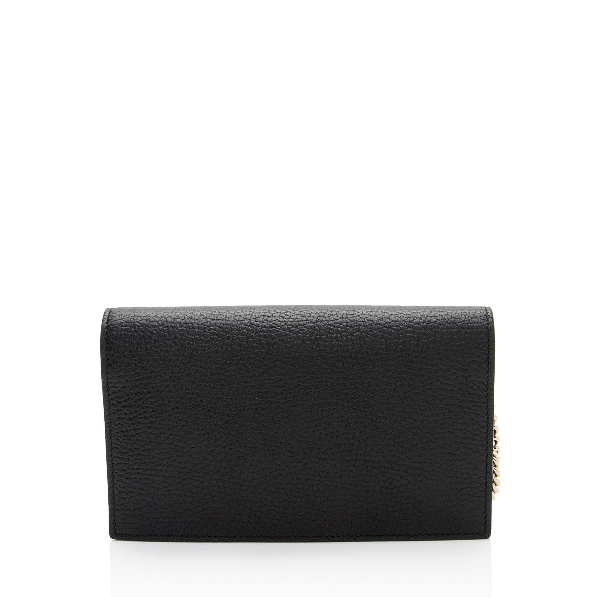 Gucci Marmont Wallet on Calfskin Black Chain Crossbody Bag
