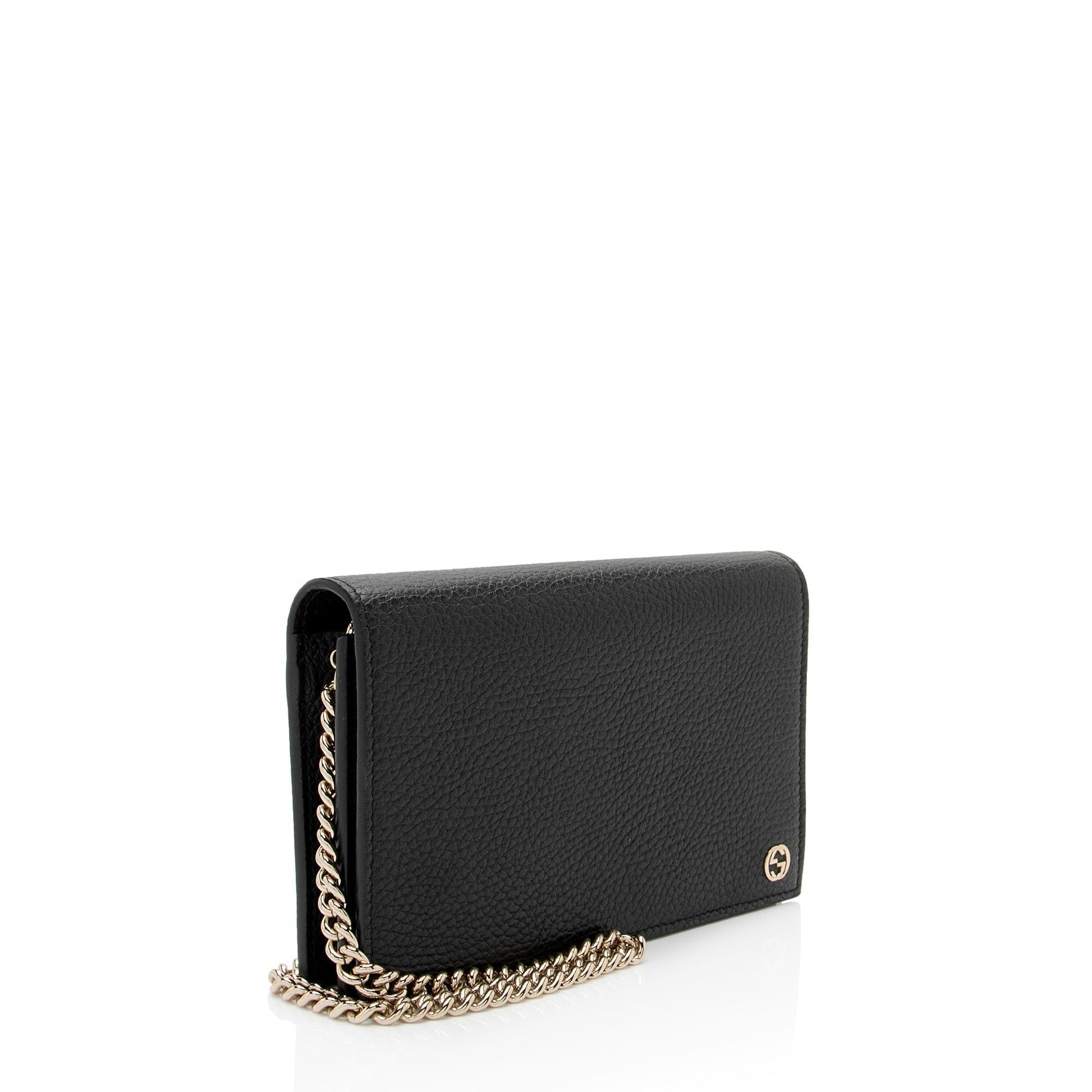 Gucci Marmont Wallet on Calfskin Black Chain Crossbody Bag