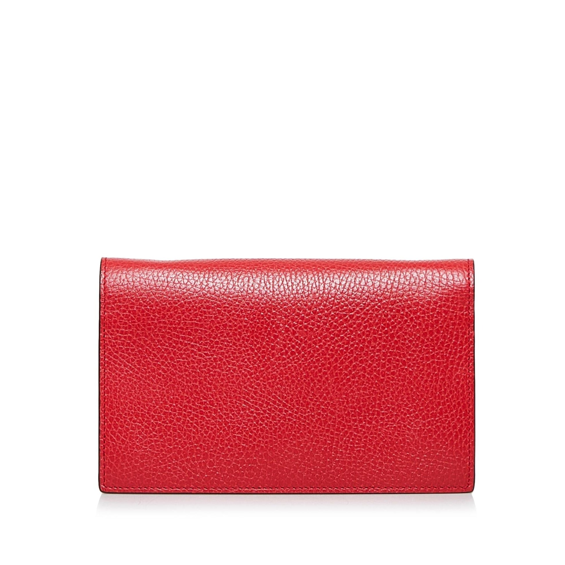 Gucci Dollar Interlocking G Wallet on Calf Red Chain Crossbody Bag