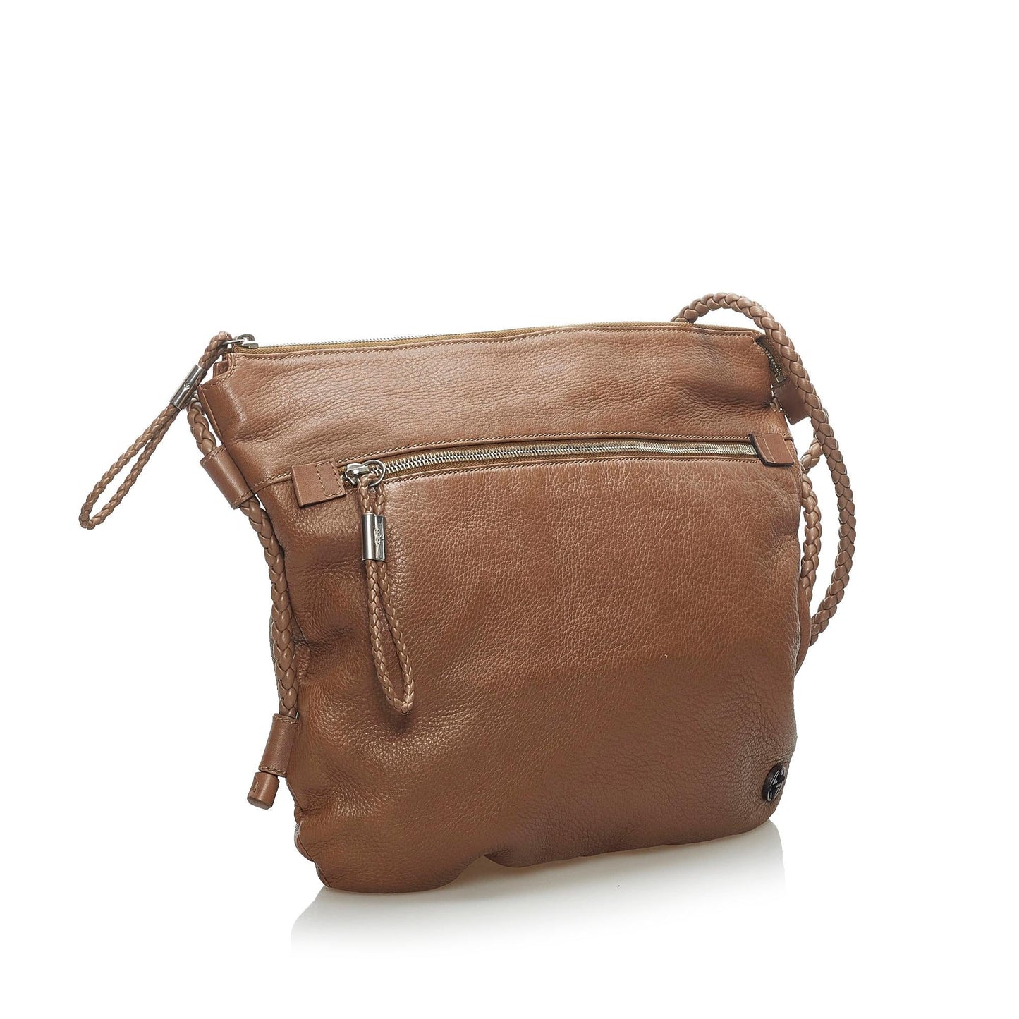 Gucci Double G Braided Strap SHG-deDhdC Leather Calf Brown Crossbody Bag