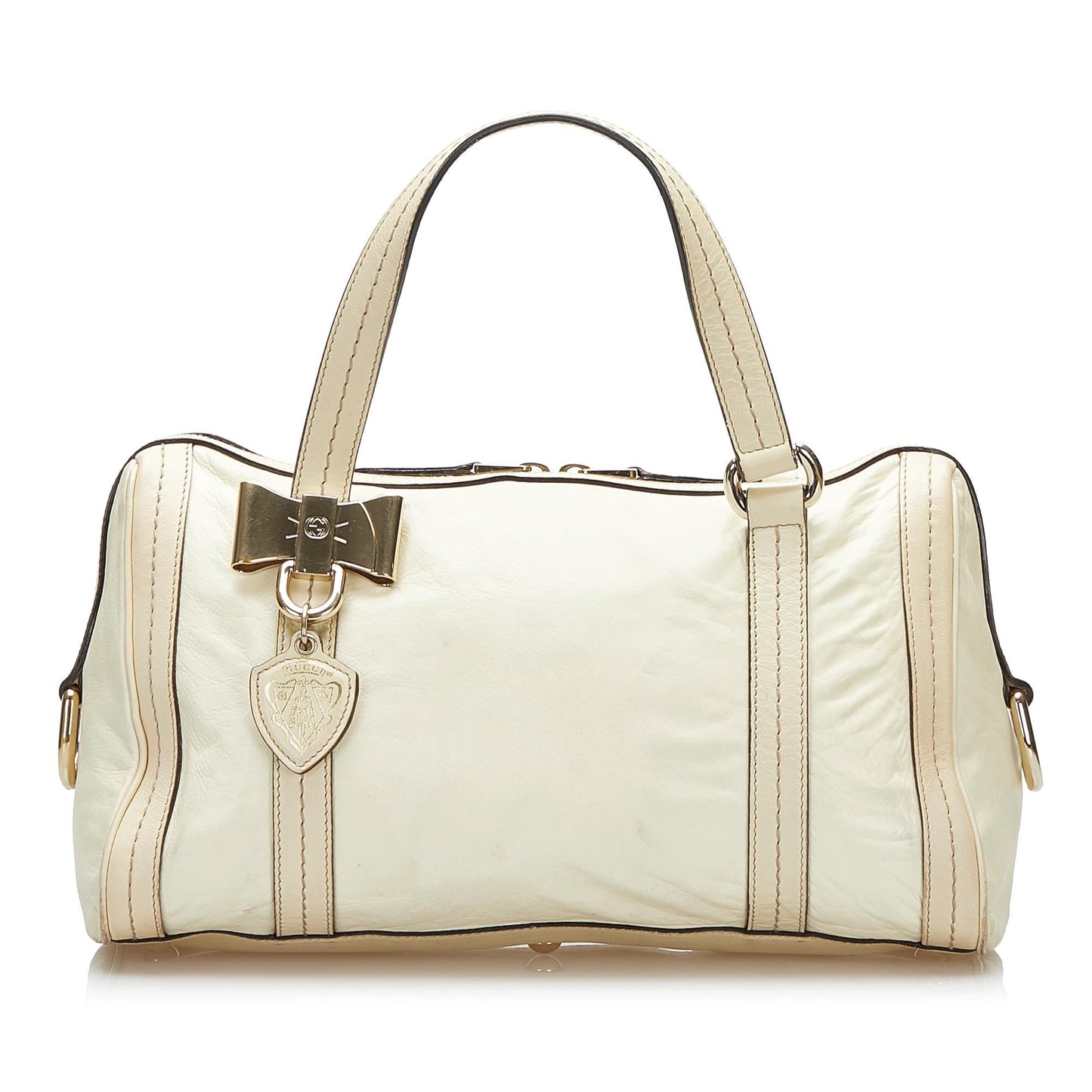 Gucci Duchessa Boston SHG Calf White Satchel Bag