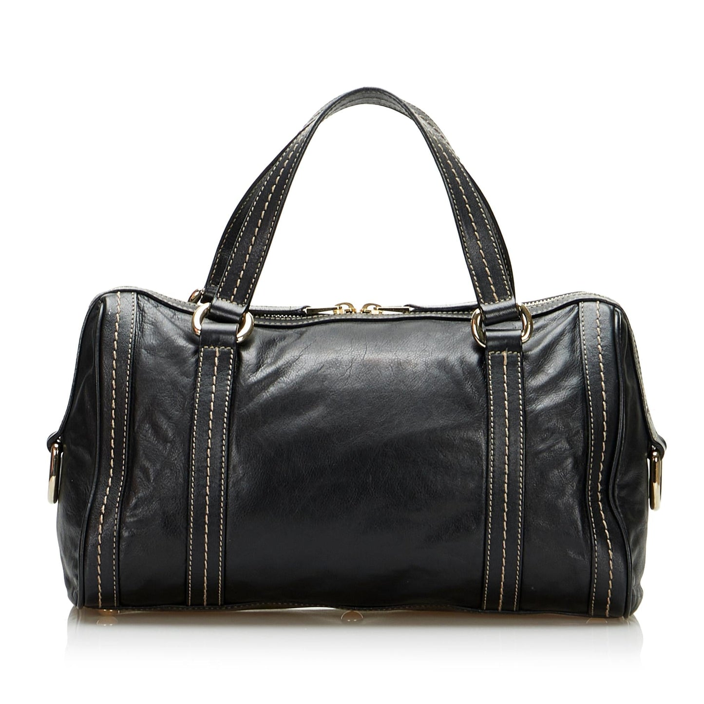 Gucci Duchessa Boston SHG-wyOzmW Calf Black Satchel Bag