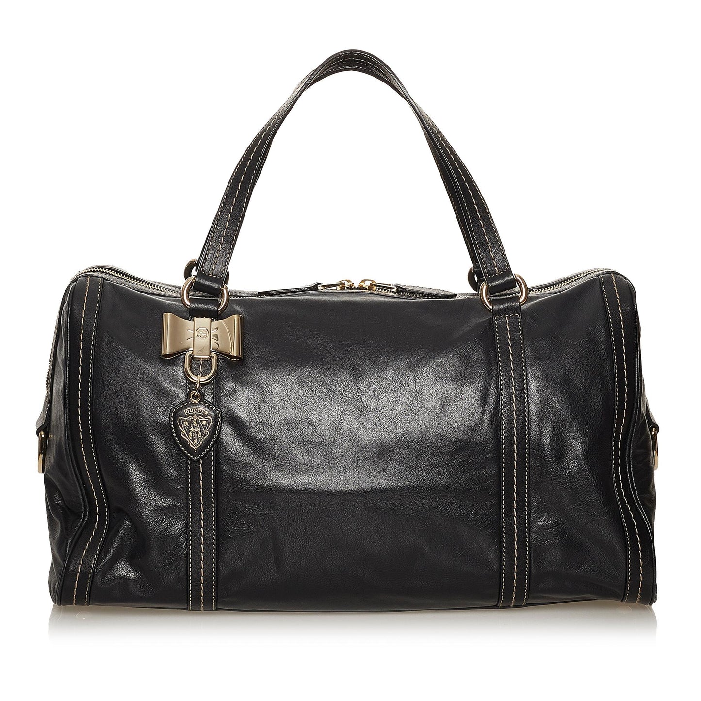 Gucci Duchessa Boston SHG Leather Calf Black Satchel Bag