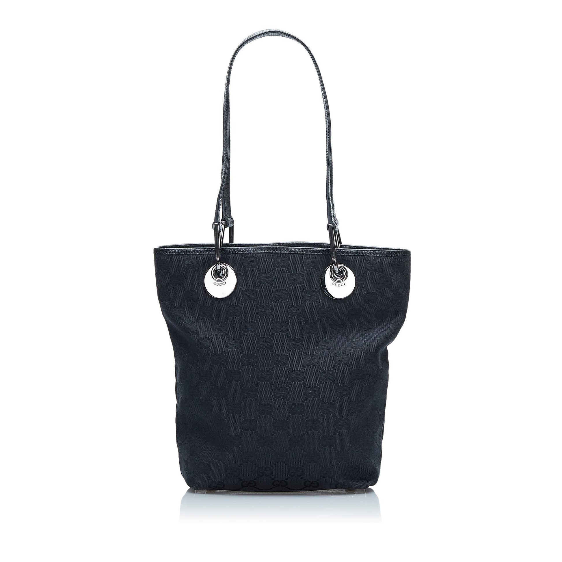 Gucci Eclipse GG SHG-NI3UyN Canvas Black Tote Bag
