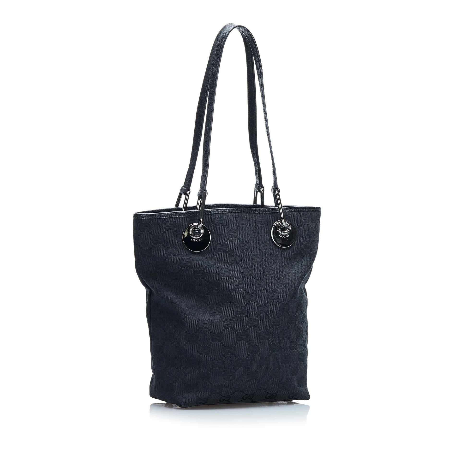 Gucci Eclipse GG SHG-NI3UyN Canvas Black Tote Bag