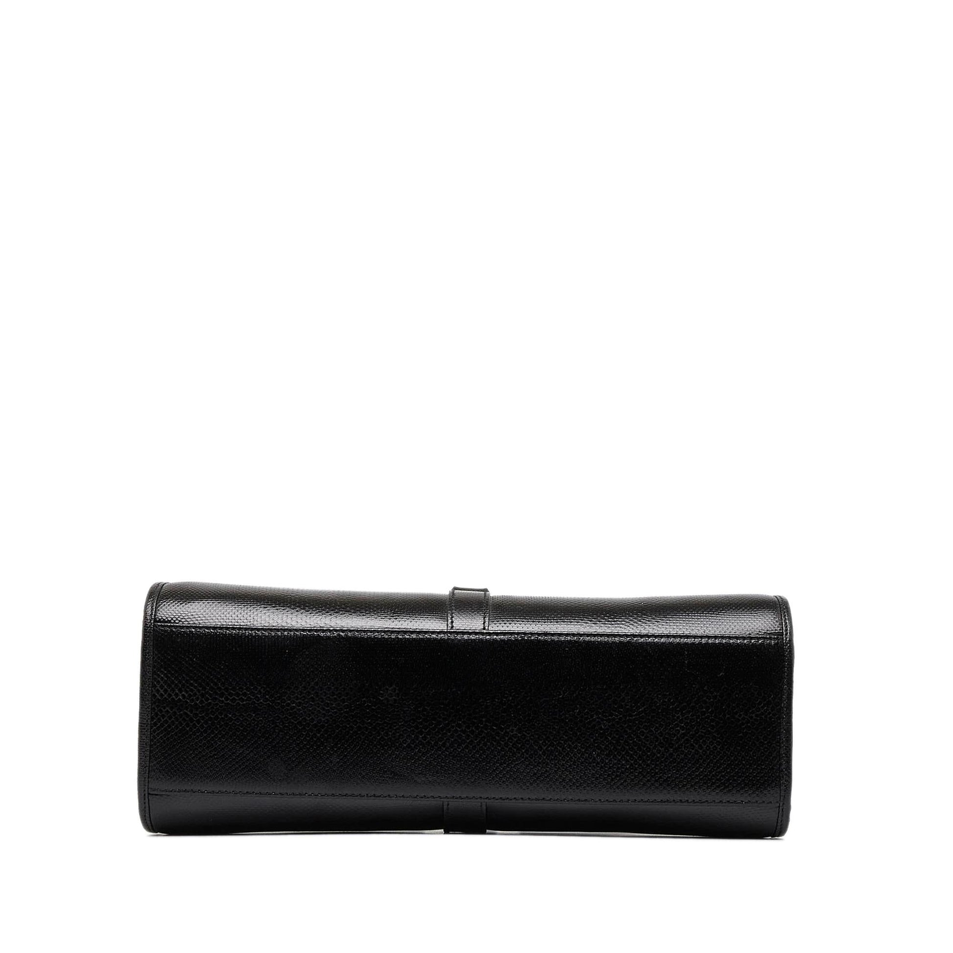 Gucci Embossed Jackie Bardot SHG-SlfkF7 Calf Black Shoulder Bag