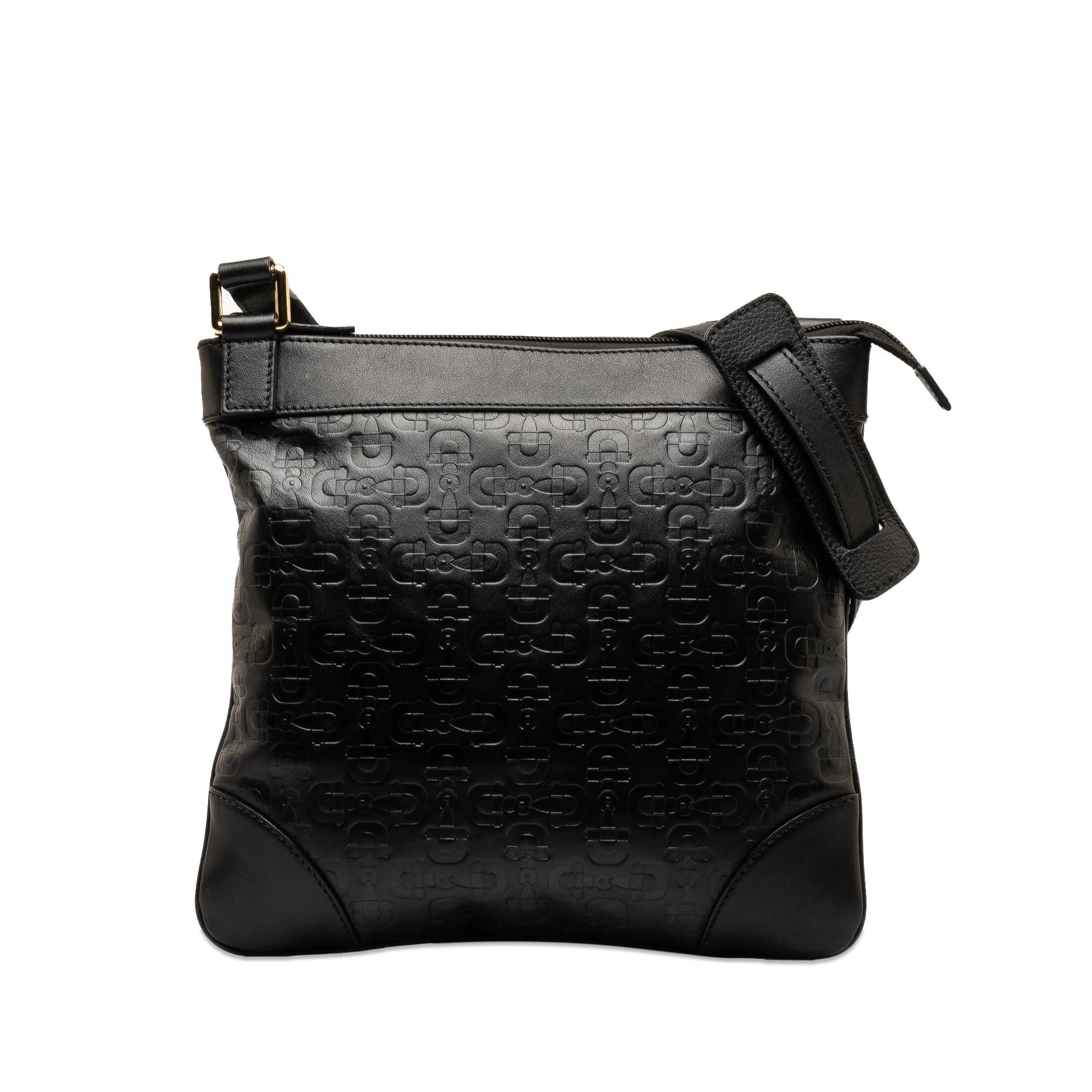 Gucci Embossed Horsebit SHG-KBNslG Leather Calf Black Crossbody Bag