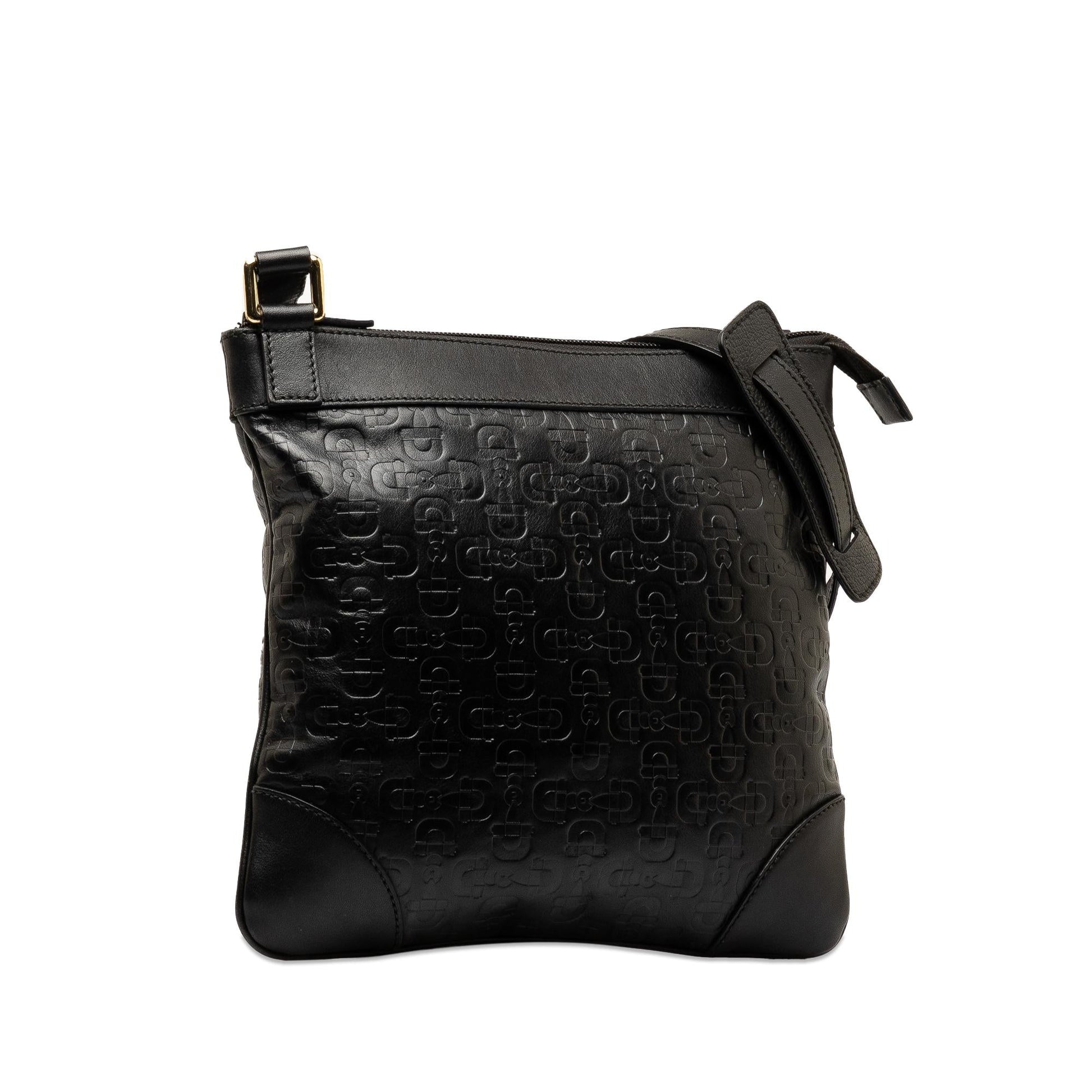 Gucci Embossed Horsebit SHG-KBNslG Leather Calf Black Crossbody Bag