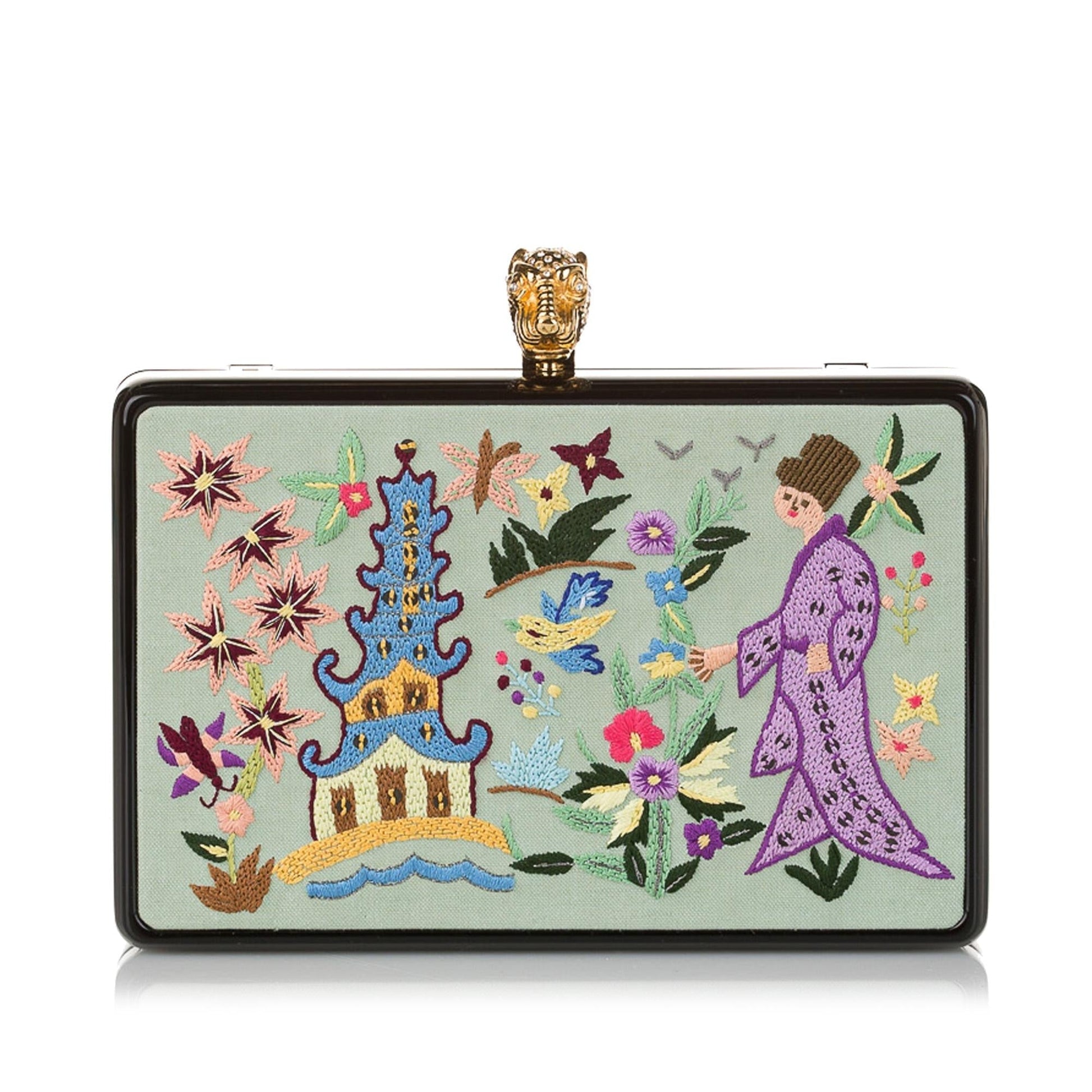 Gucci Embroidered Broadway SHG Canvas White Crossbody Bag