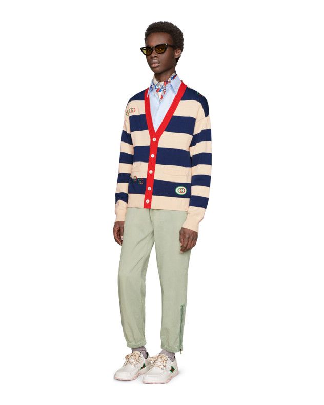 Gucci STRIPED KNIT CARDIGAN Travel Bag