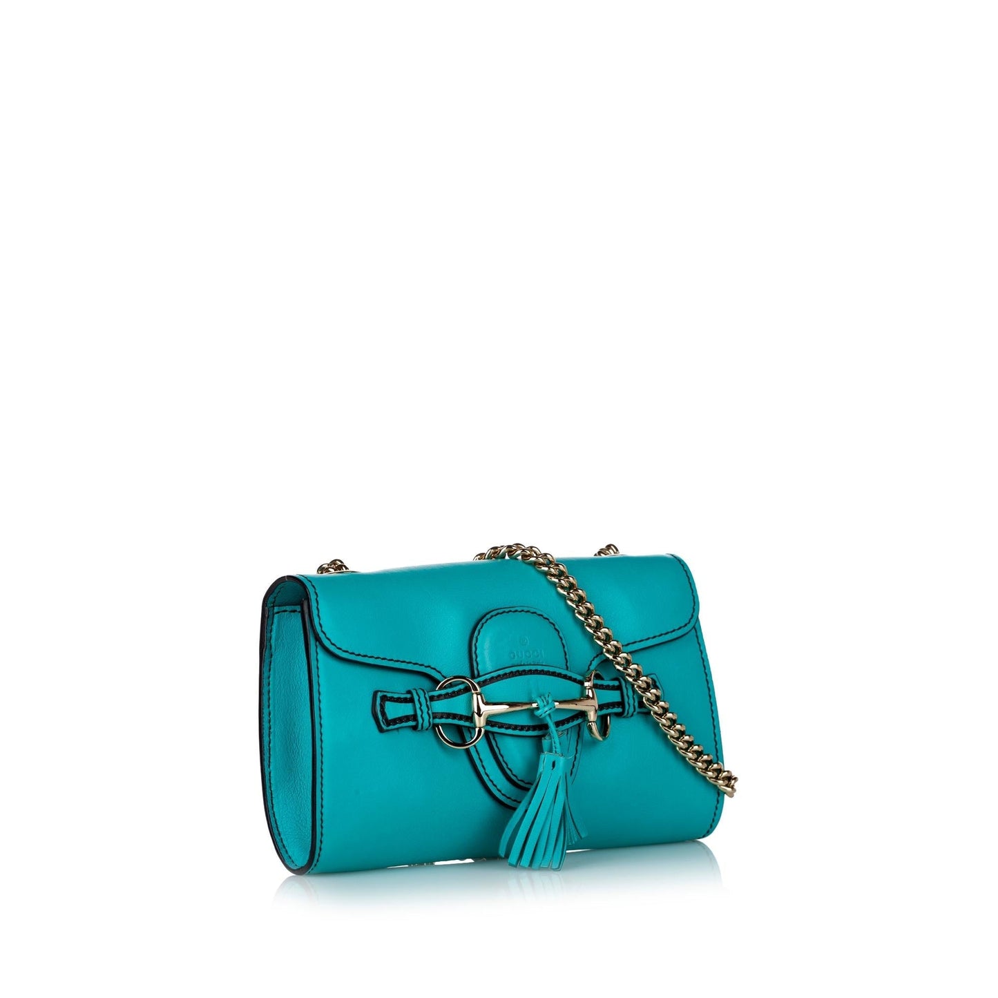 Gucci Emily SHG Leather Calf Blue Crossbody Bag