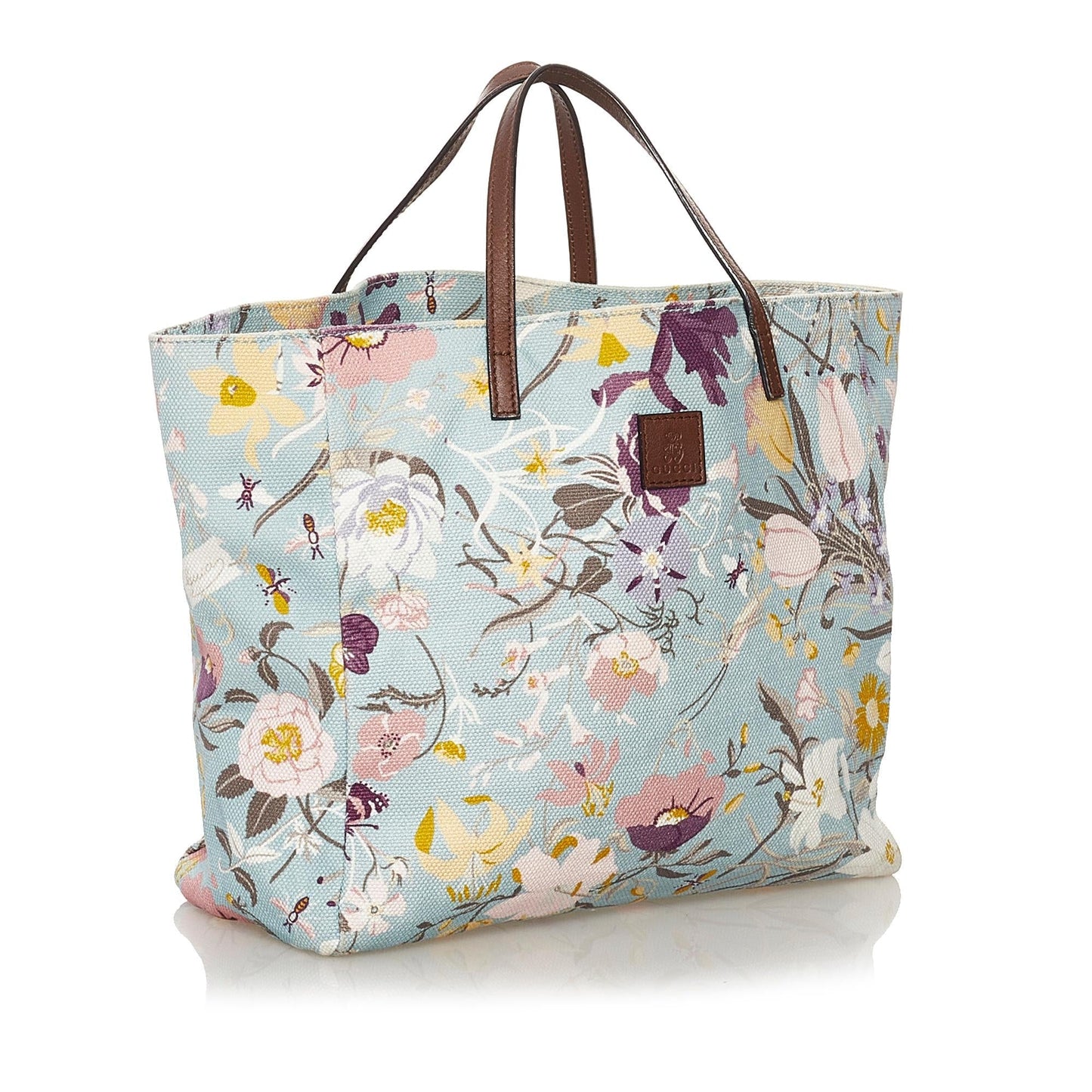 Gucci Flora SHG Canvas Blue Tote Bag
