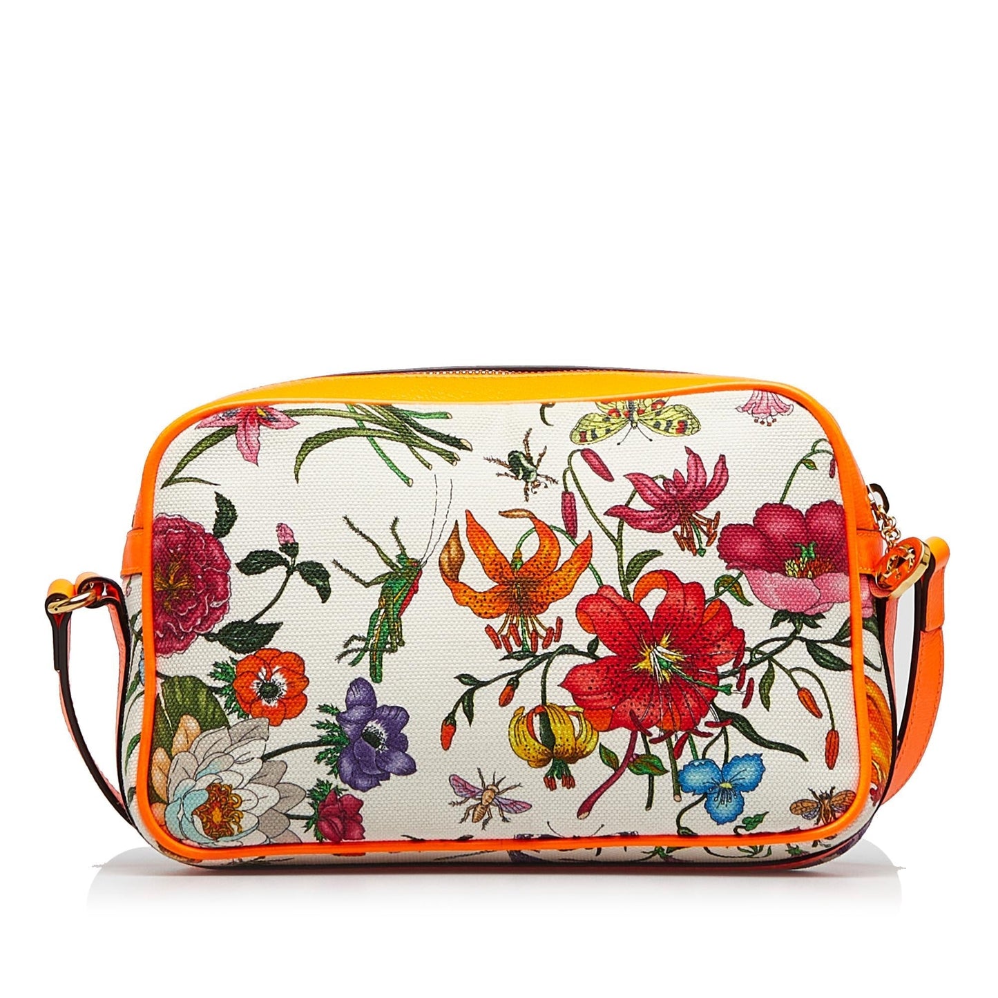 Gucci Flora SHG-myraFL Canvas Calf White Crossbody Bag