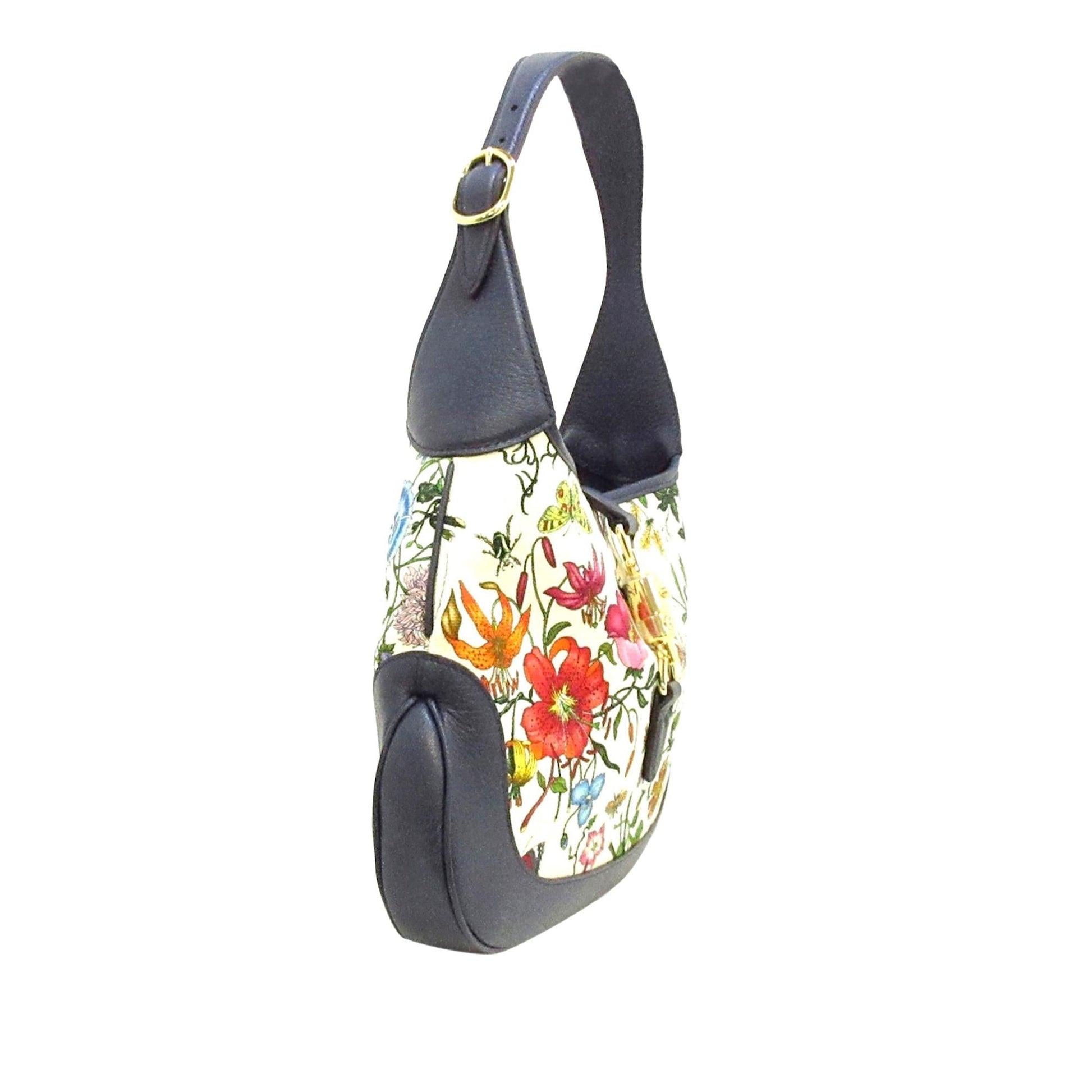 Gucci Flora Jackie SHG-Nafmrr Canvas White Shoulder Bag