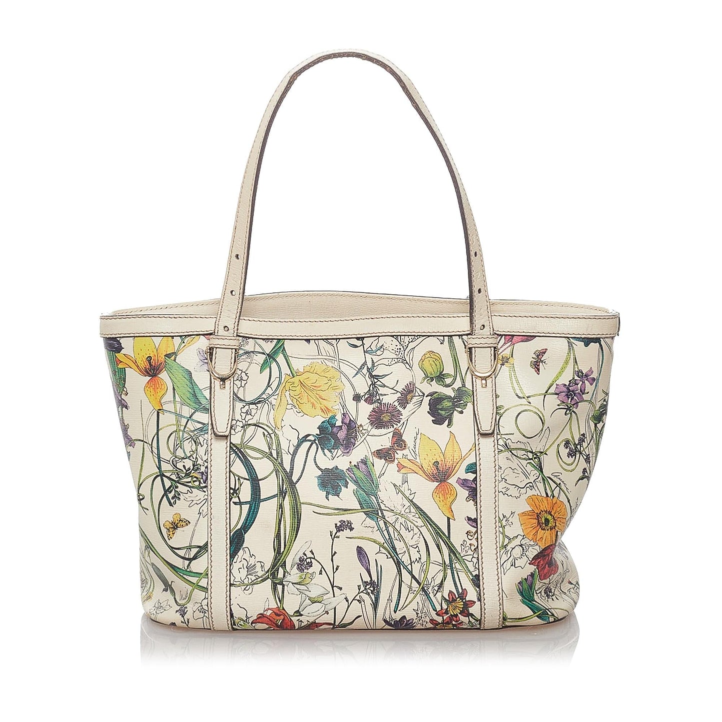 Gucci Flora Nice SHG Leather Calf White Satchel Bag