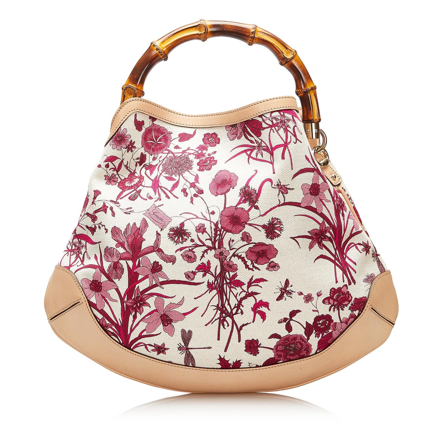Gucci Flora Peggy SHG Canvas Brown Red Satchel Bag