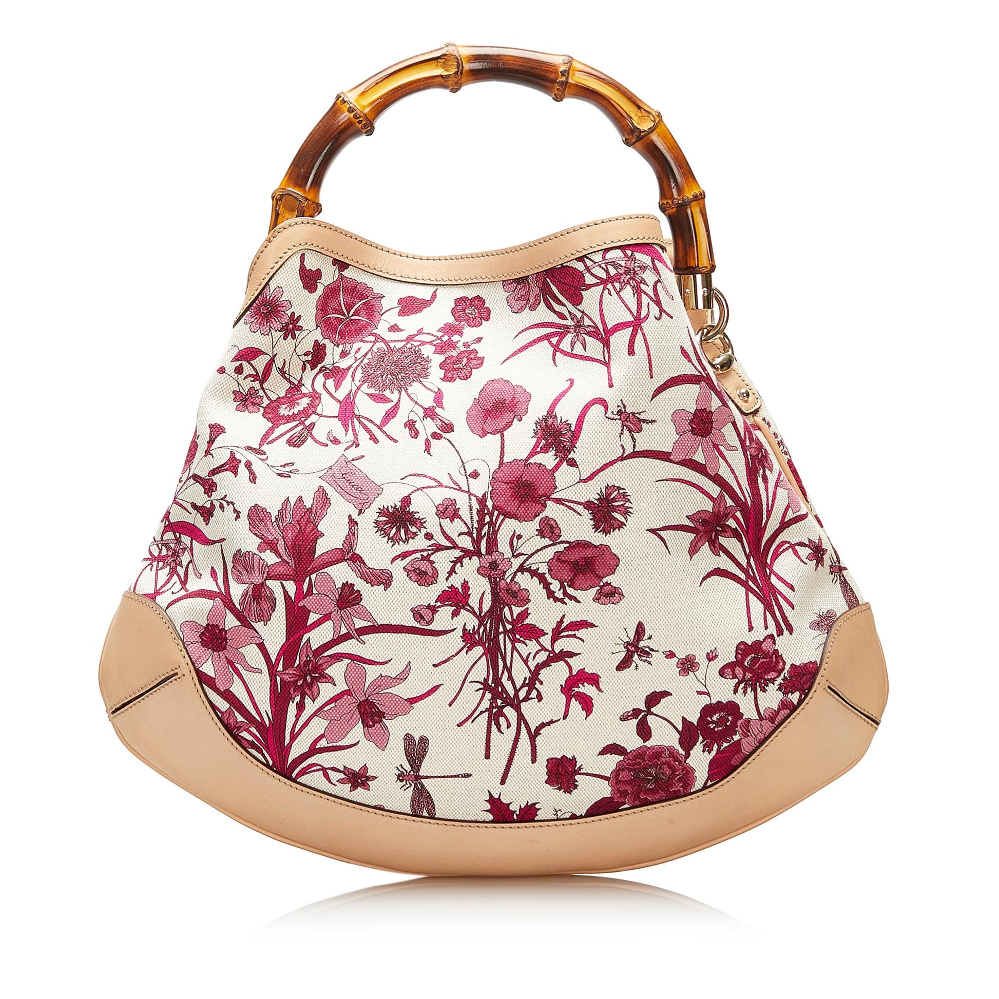 Gucci Flora Peggy SHG Canvas Brown Red Satchel Bag