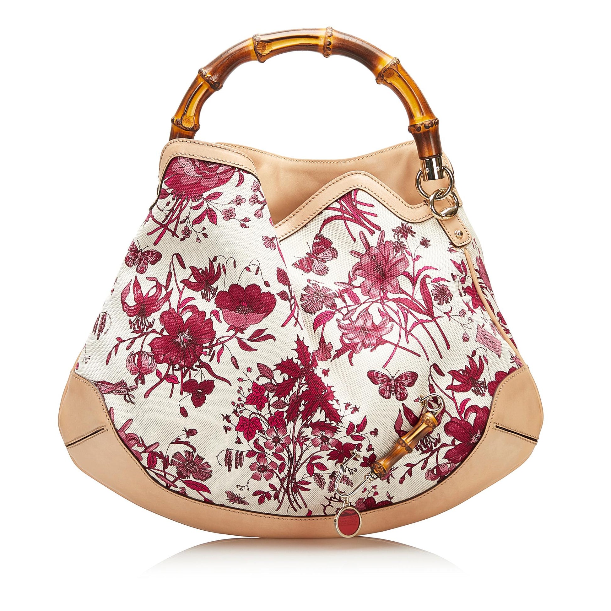 Gucci Flora Peggy SHG Canvas Brown Red Satchel Bag
