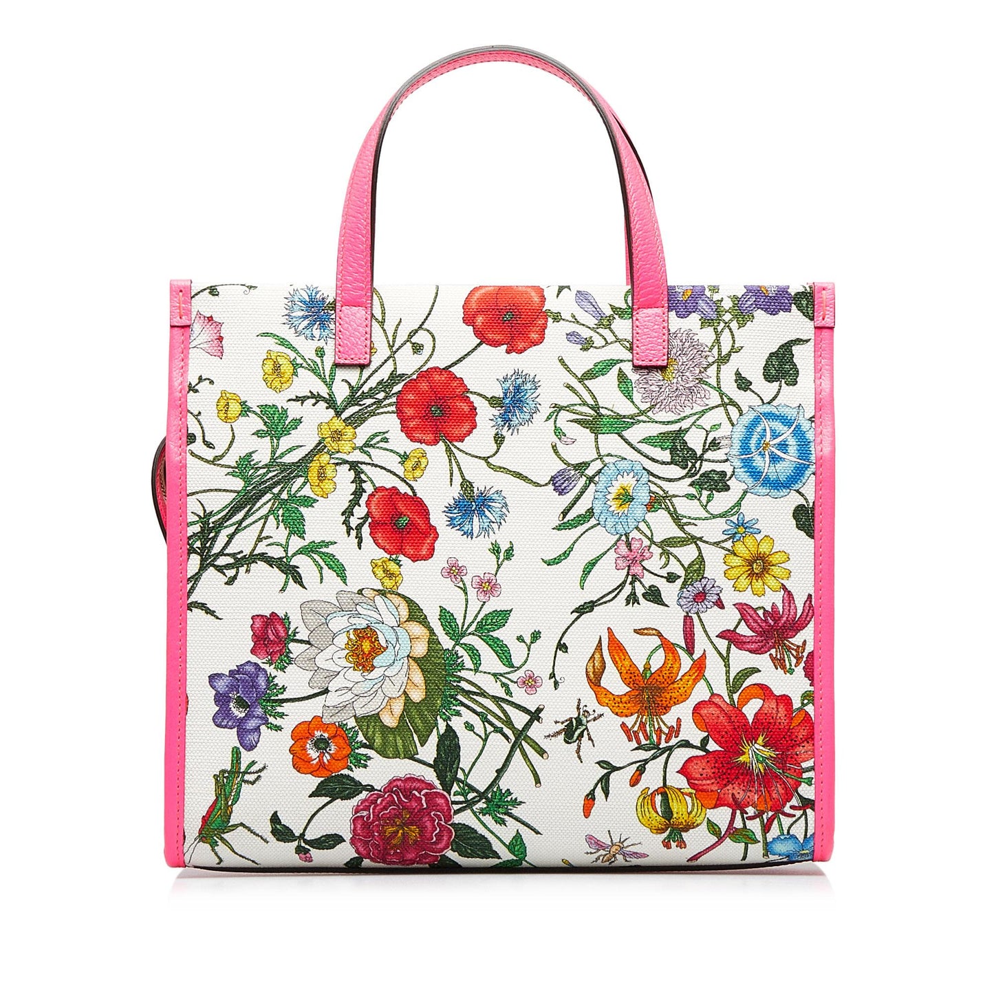 Gucci Flora SHG-ICWz4l Canvas Calf White Satchel Bag