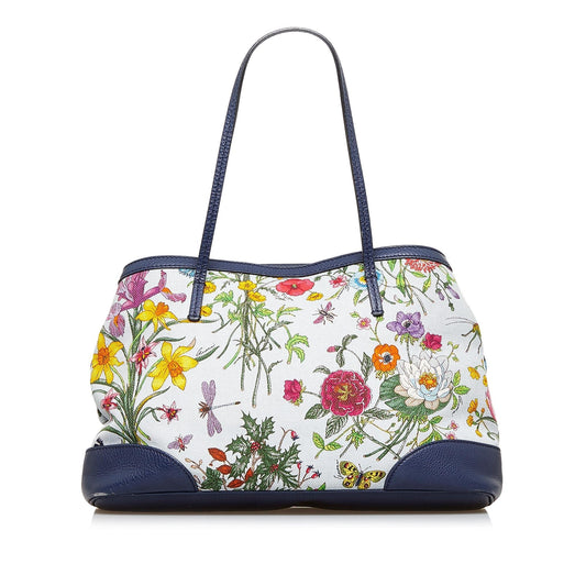 Gucci Flora SHG-azOVqp Canvas Blue Tote Bag