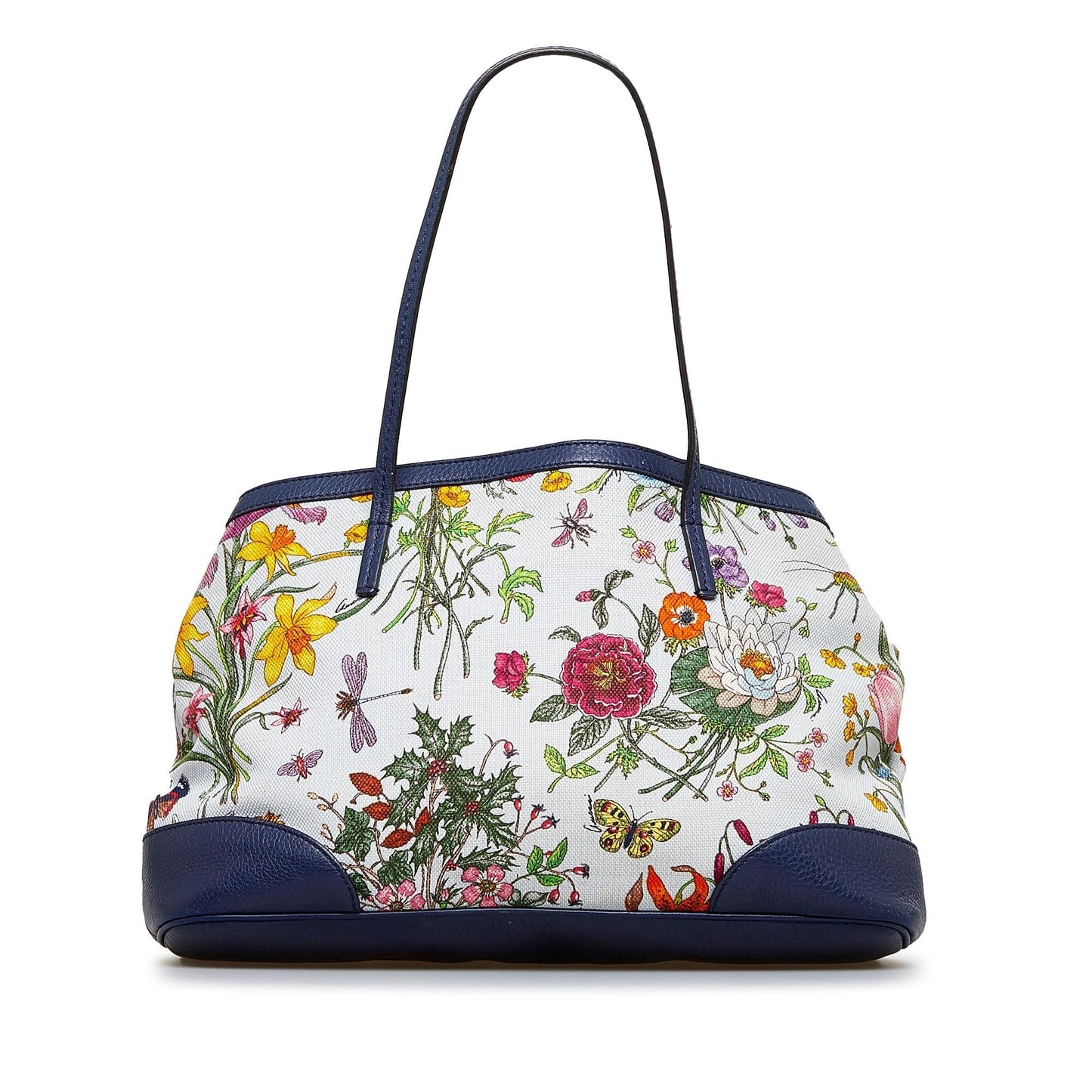 Gucci Flora SHG-x51aju Canvas Calf White Tote Bag