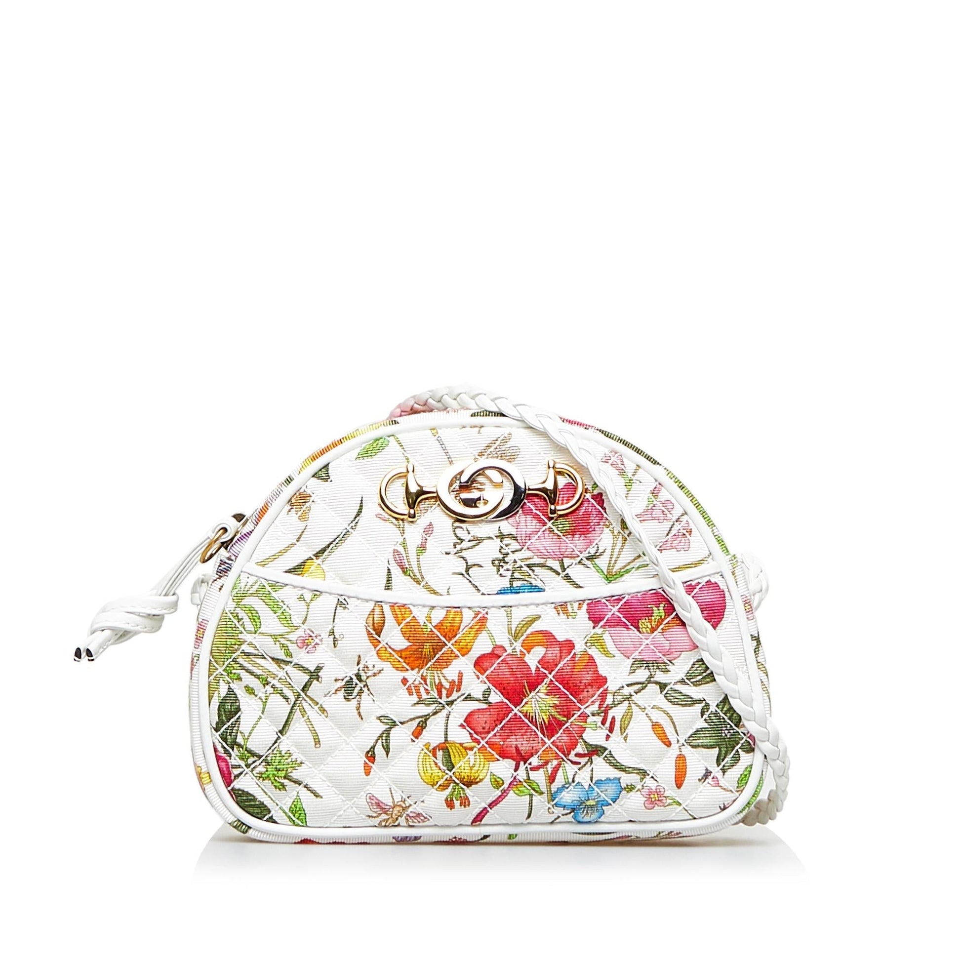 Gucci Flora Trapuntata SHG-jDooXz Canvas Mini Crossbody Bag