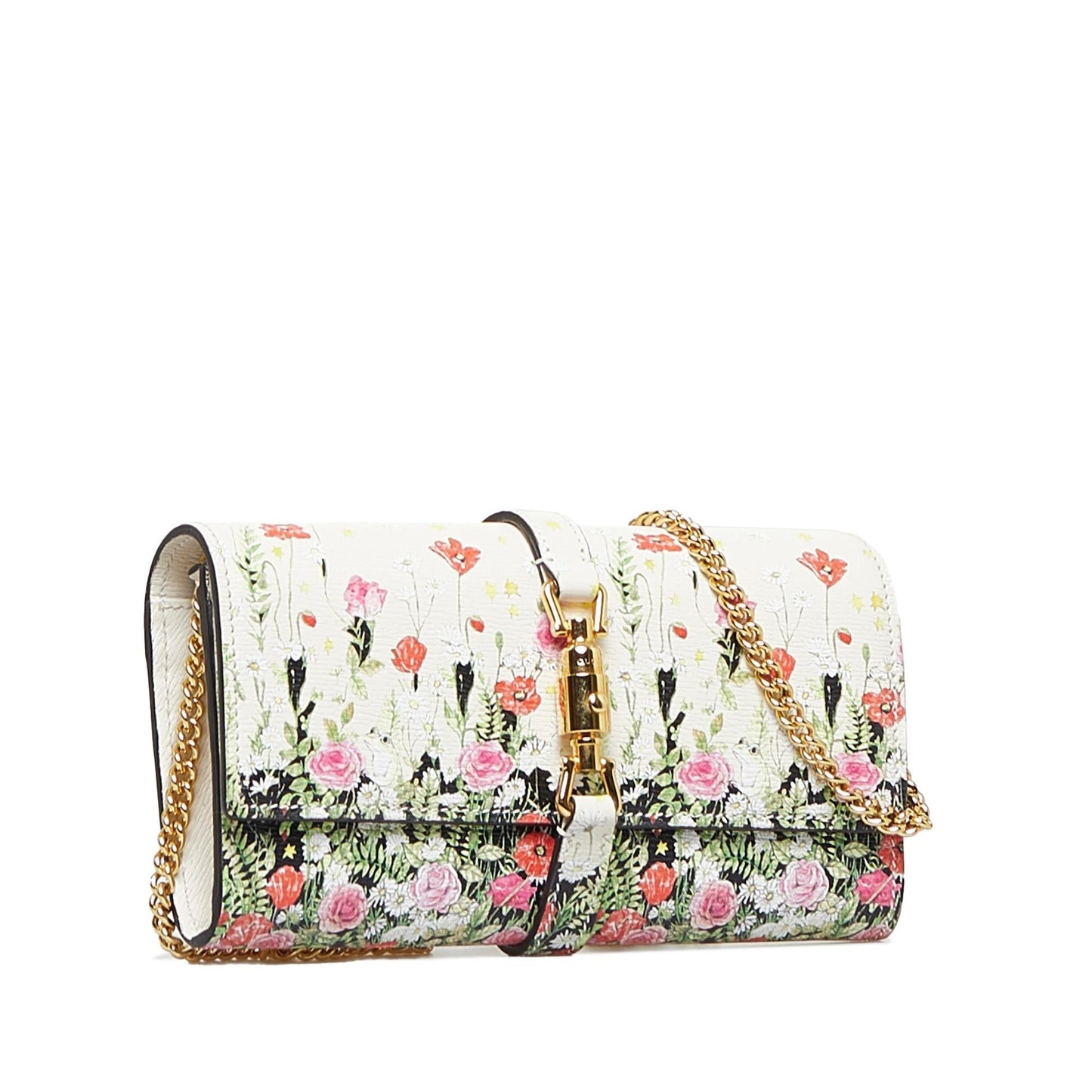 Gucci Floral Jackie Wallet on SHG-GHeOz2 Canvas White Chain Crossbody Bag
