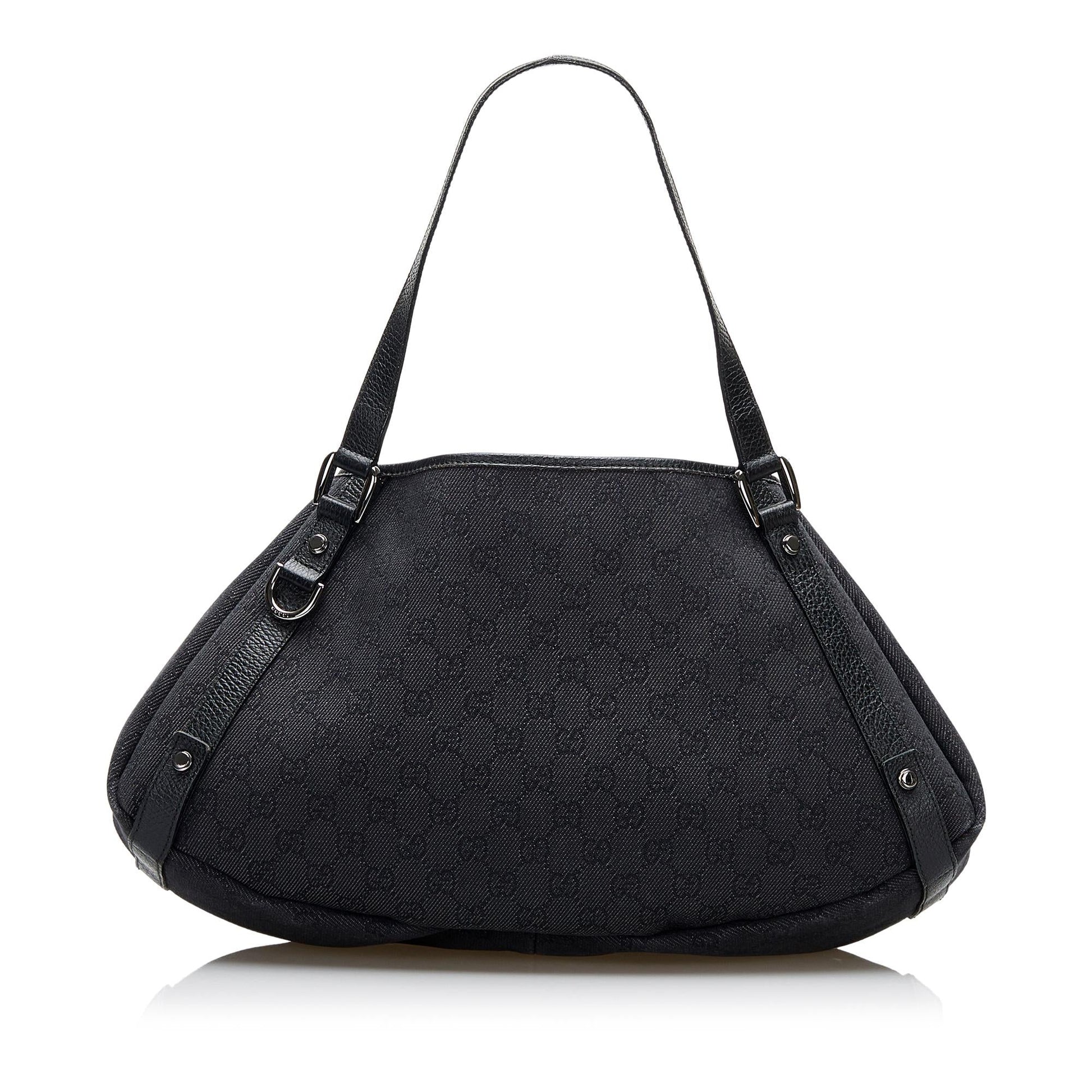Gucci G Pelham SHG-xAfaJw Canvas Calf Black Shoulder Bag